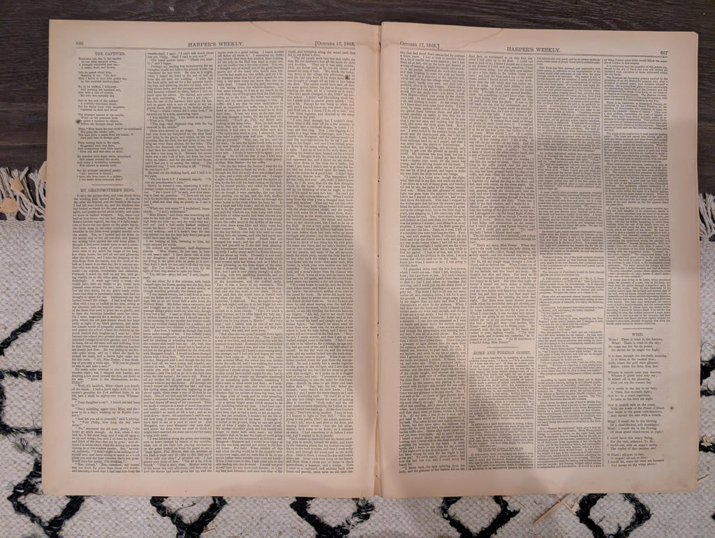 Harper’s Weekly – October 17, 1868 – Boys in Blue Parade • Life-Preserving Apparatus • Scenes in the Life of a Trapper • Indian Engagement