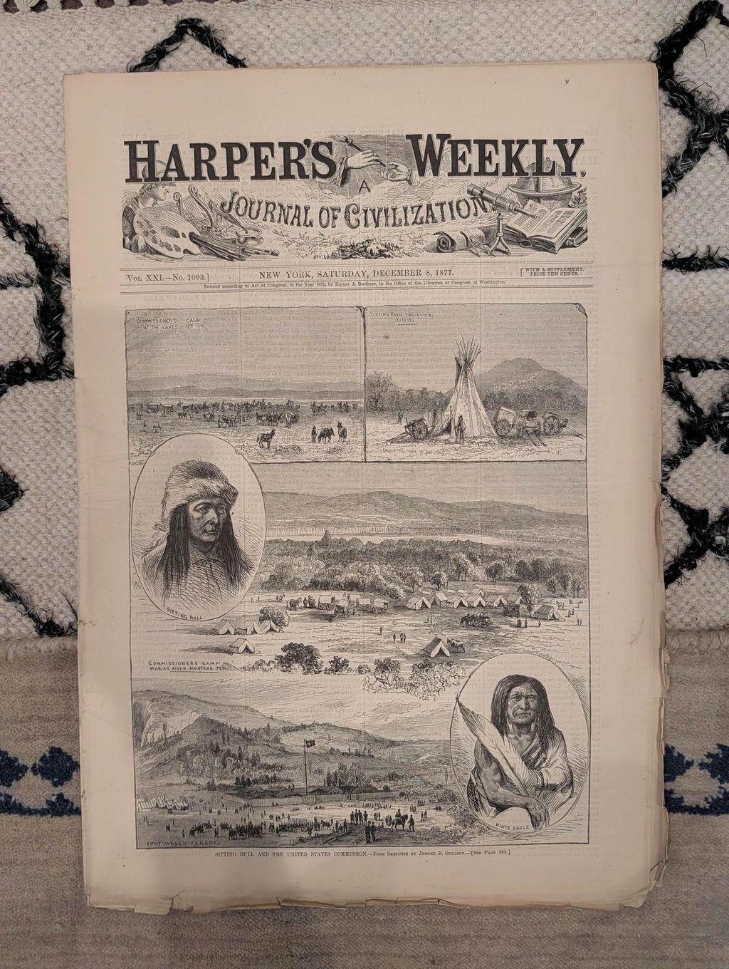 1877 Sitting Bull & U.S. Commission, Kars Fortress, Nast — Dec 8