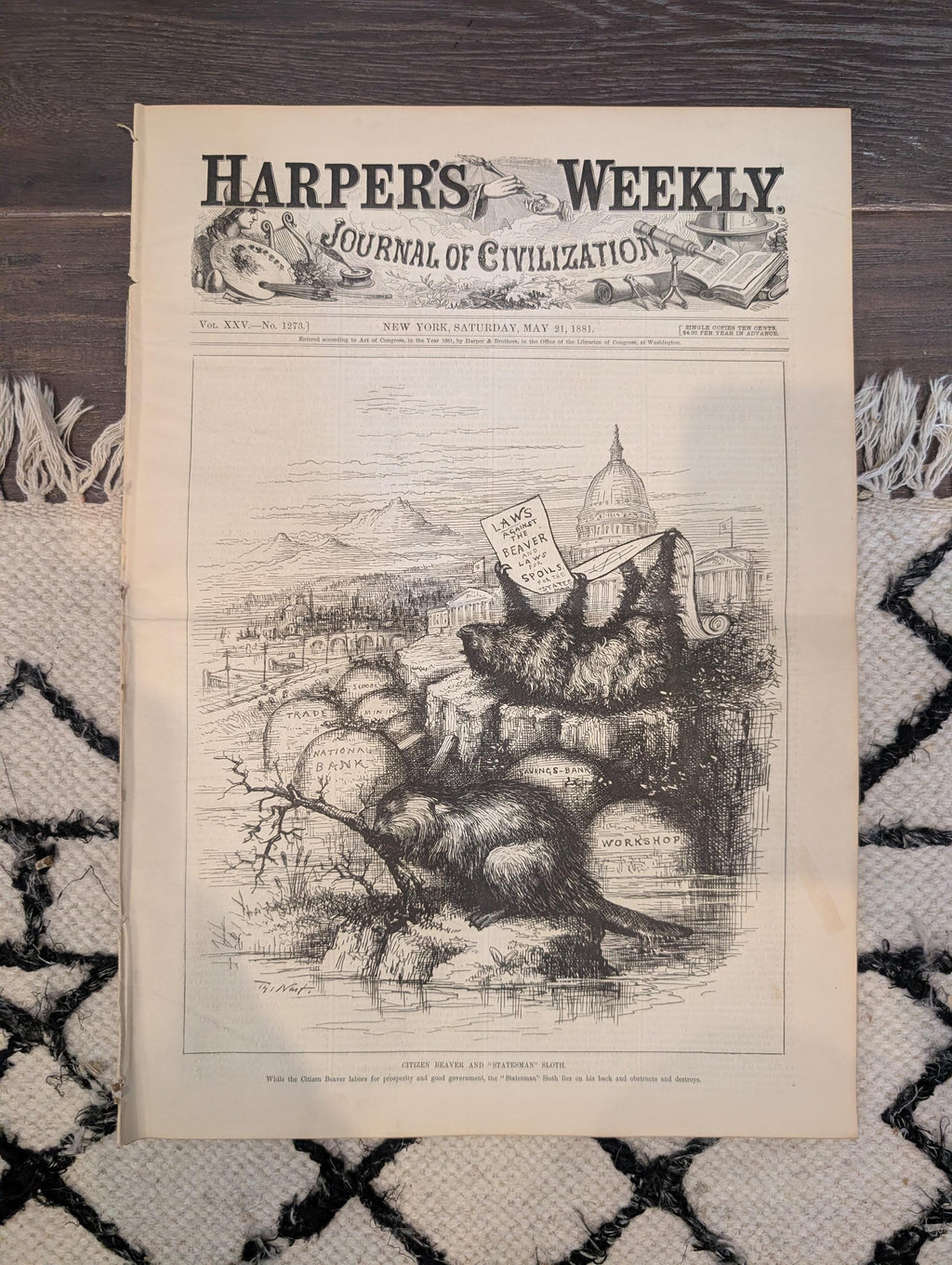1881 Nast Citizen Beaver, St. Paul Floods, 7th Regiment Musical Festival — May 21