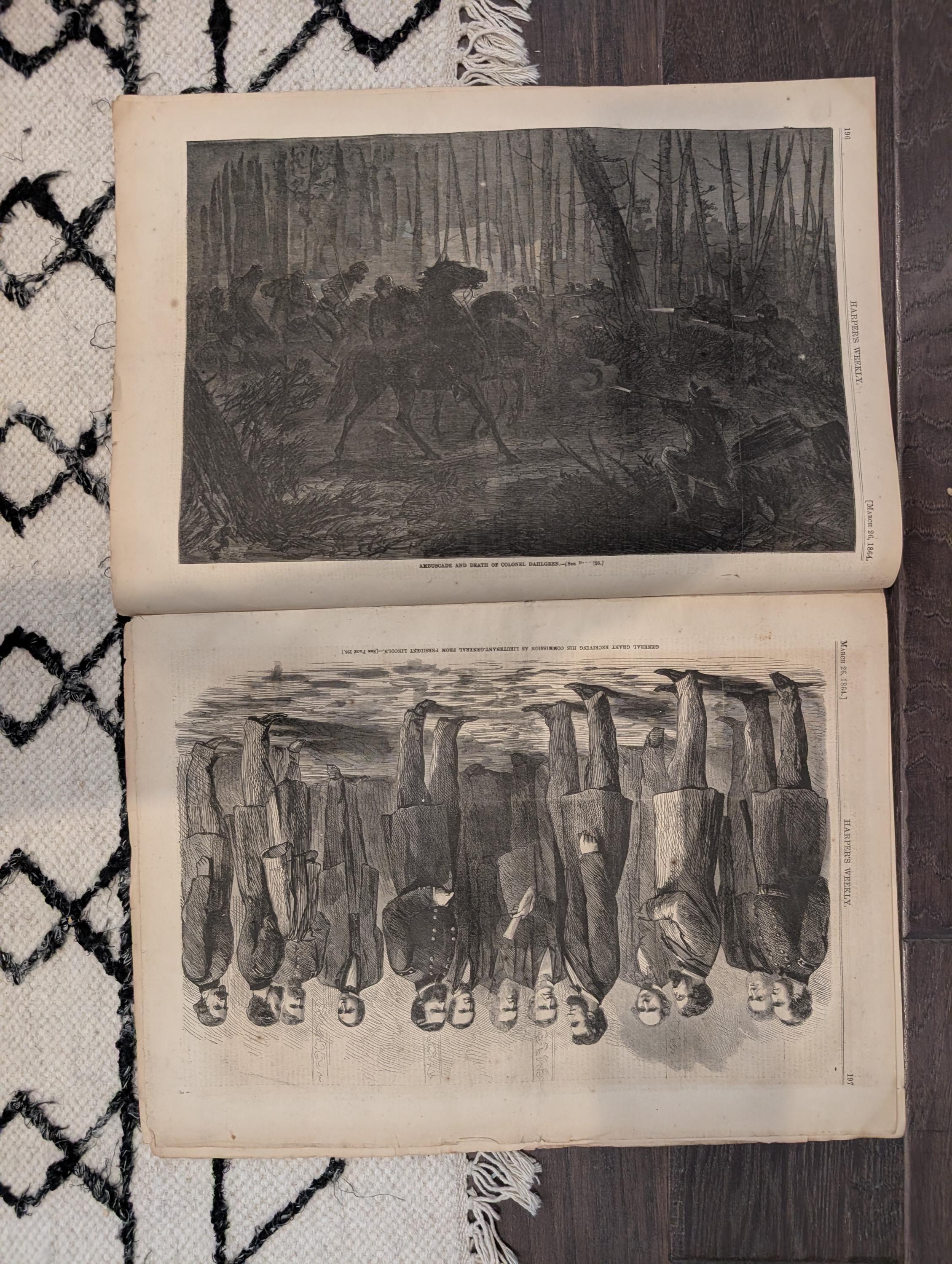 Harper's Weekly 1864 General Custer March 26 Grant Lieutenant-General