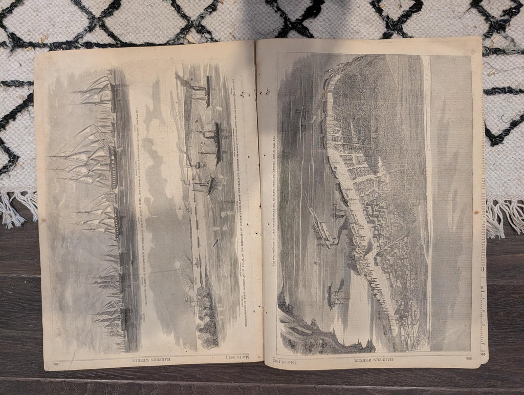 Harper’s Weekly – May 10, 1862 – War on the Mississippi • Capture of New Orleans • Massive Mississippi Map • Yorktown Centerfold