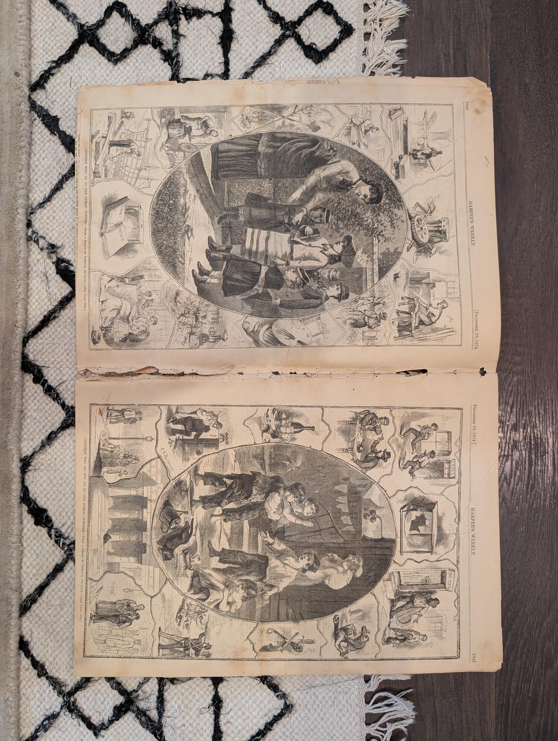 1874 Chicago Fire Dept · Nast on Teachers' Salaries · Grand Canyon & Yellowstone Supplement — Dec 19