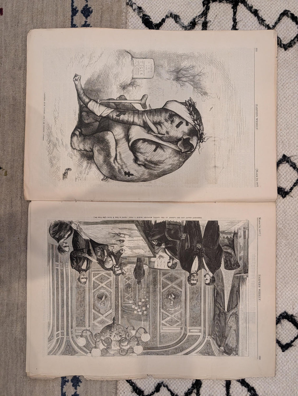 1877 Hayes Inauguration, Wounded GOP Elephant Nast, Coyotes — Mar 24