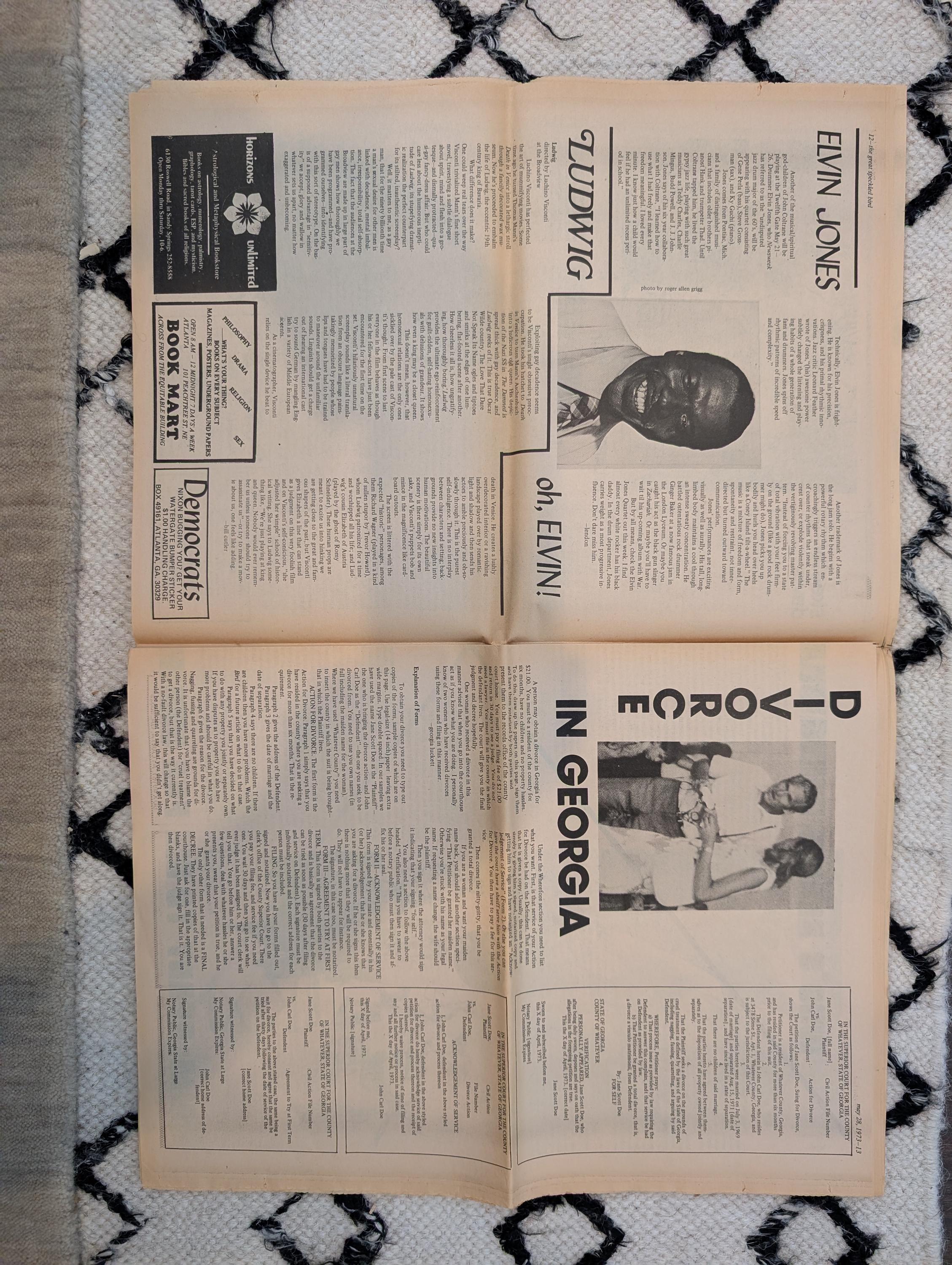 The Great Speckled Bird May 28, 1973 • Jane Fonda on POWs • Howard Moore & Metro Desegregation • African Liberation Day • Atlanta Undergroun