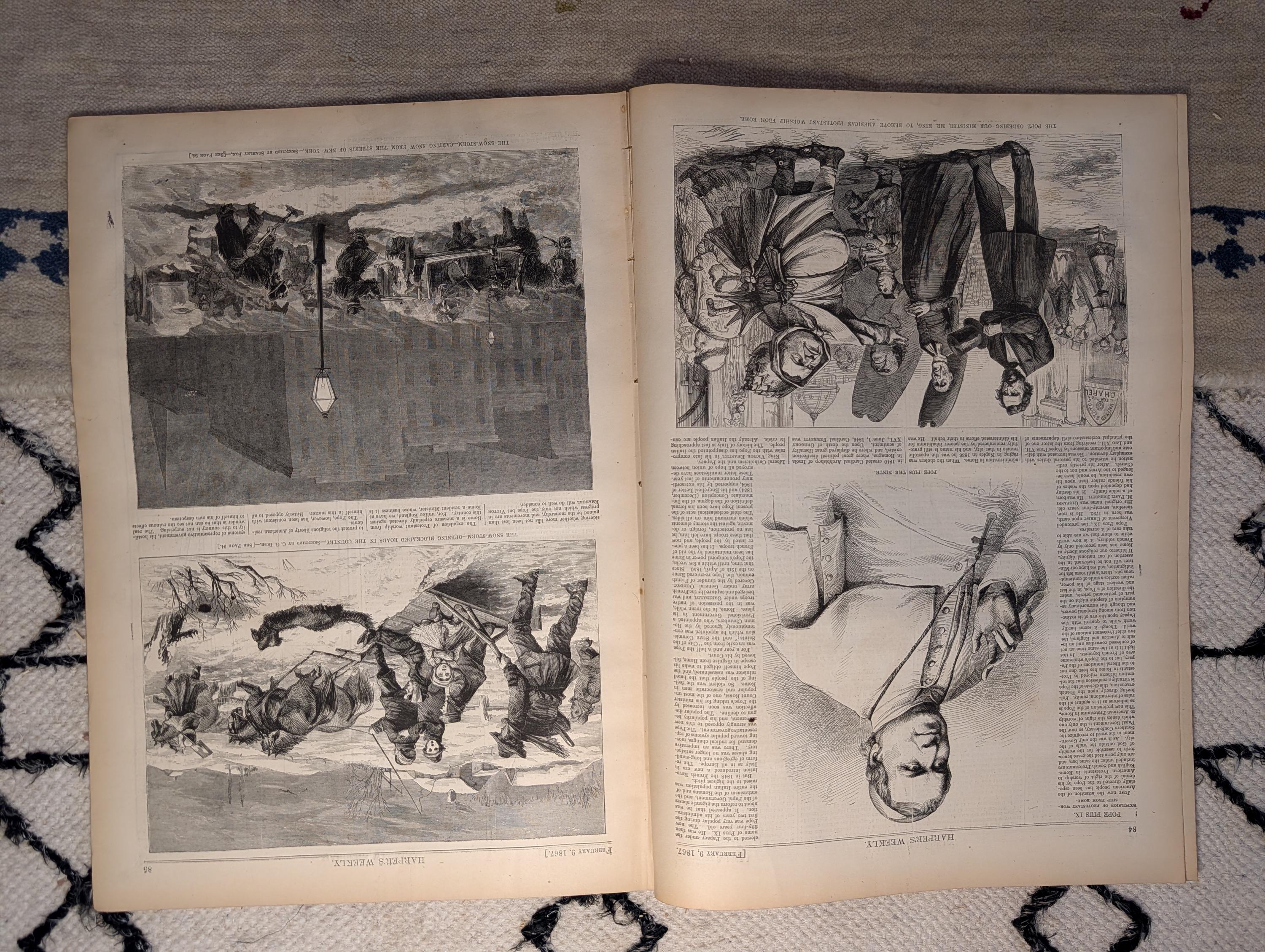 1867 Thomas Nast Tammany Hall Cartoon, N.P. Willis Obituary, Pope — Feb 9