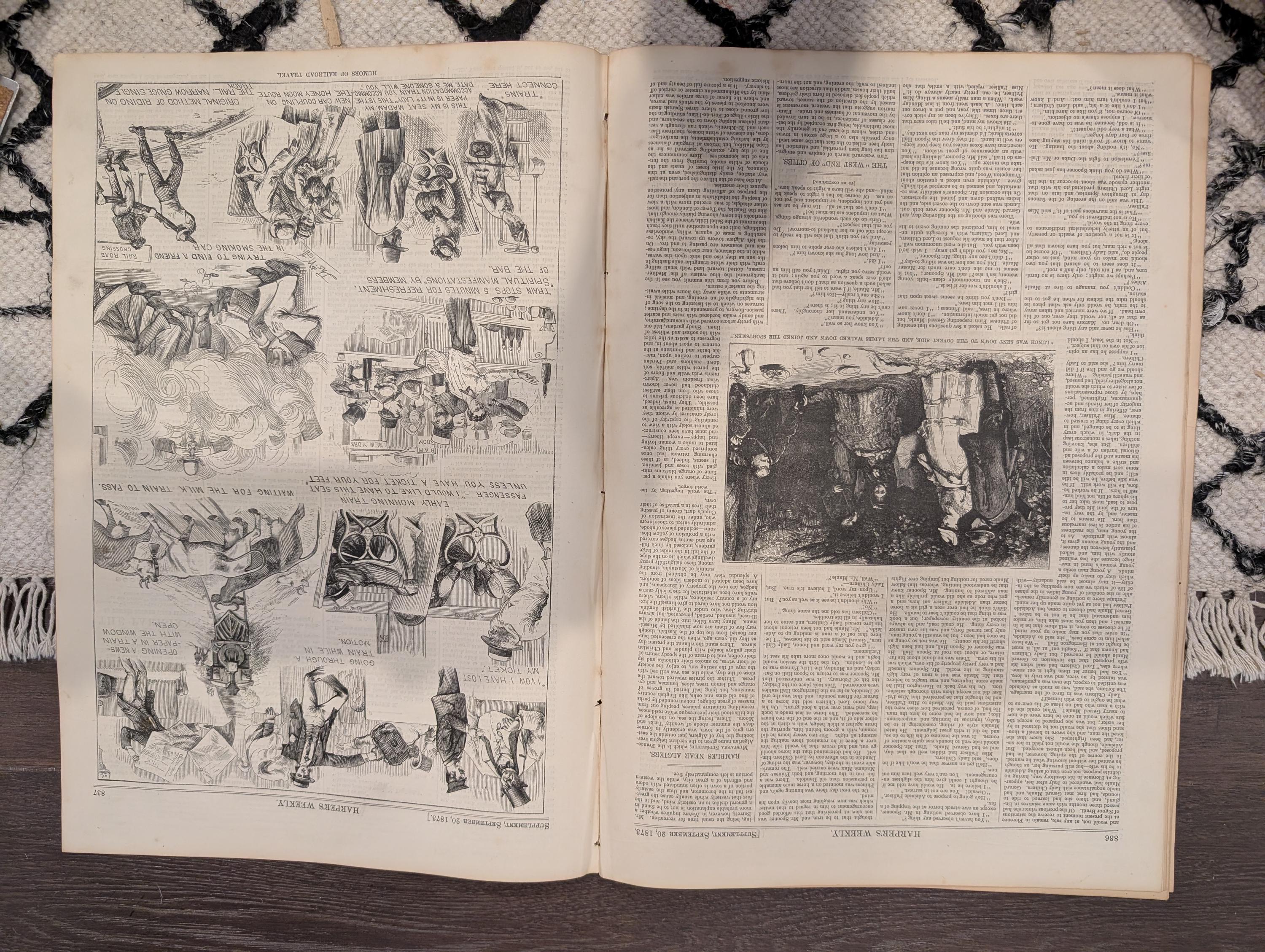 Harper’s Weekly — September 20, 1873 — Winslow Homer “Snap the Whip” — Original Antique Newspaper