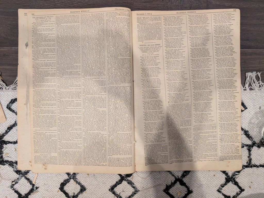 Harper's Weekly September 6 1862 Lincoln Letter to Greeley Winslow Homer Centerfold Civil War Ironclads Baton Rouge