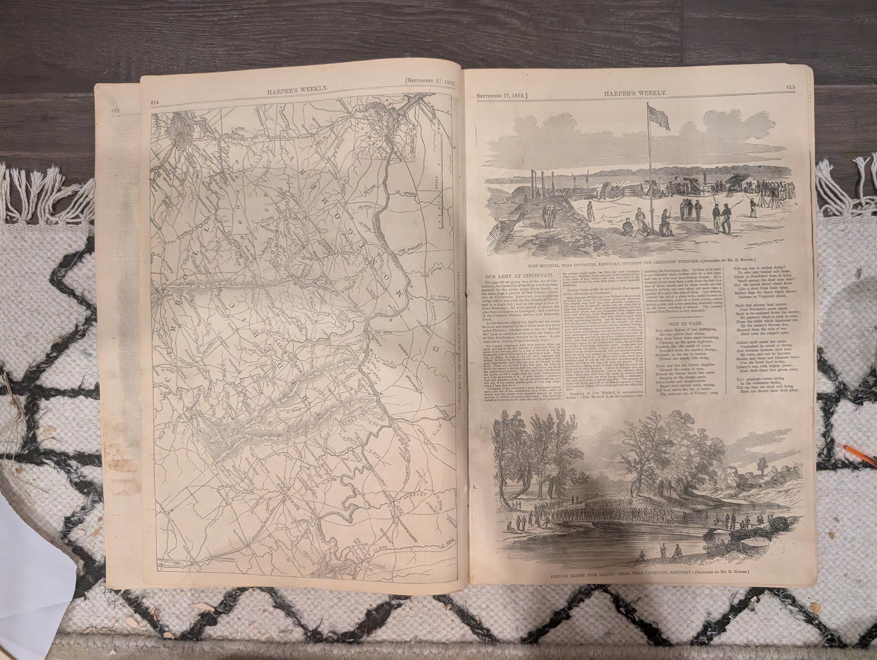 Harper’s Weekly — September 27, 1862 — Rebel Occupation of Frederick & Hagerstown, Maryland + Cincinnati Views