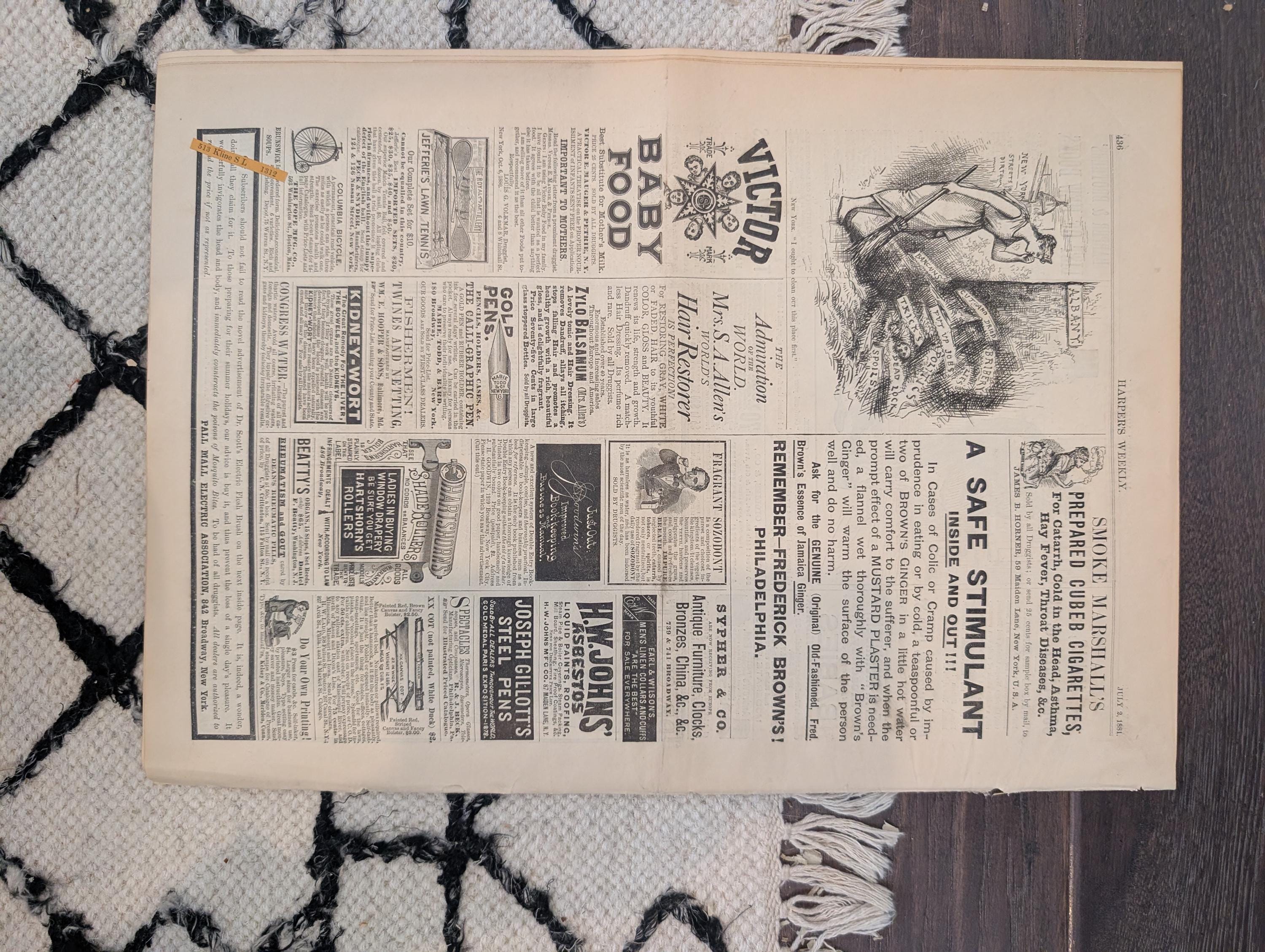1881 Nast, Pittsburgh Flood, Quebec Fire, Electric Railway, Roman Villa Malta — Jul 2