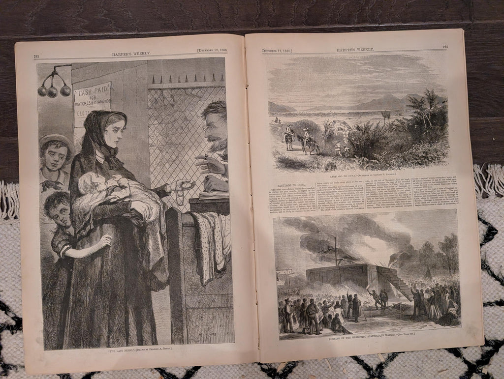Harper’s Weekly – December 12, 1868 – Whipping Post • Alaska Interior • Newsboys in Richmond • Philadelphia Tragedy • Madrid Execution Scaff