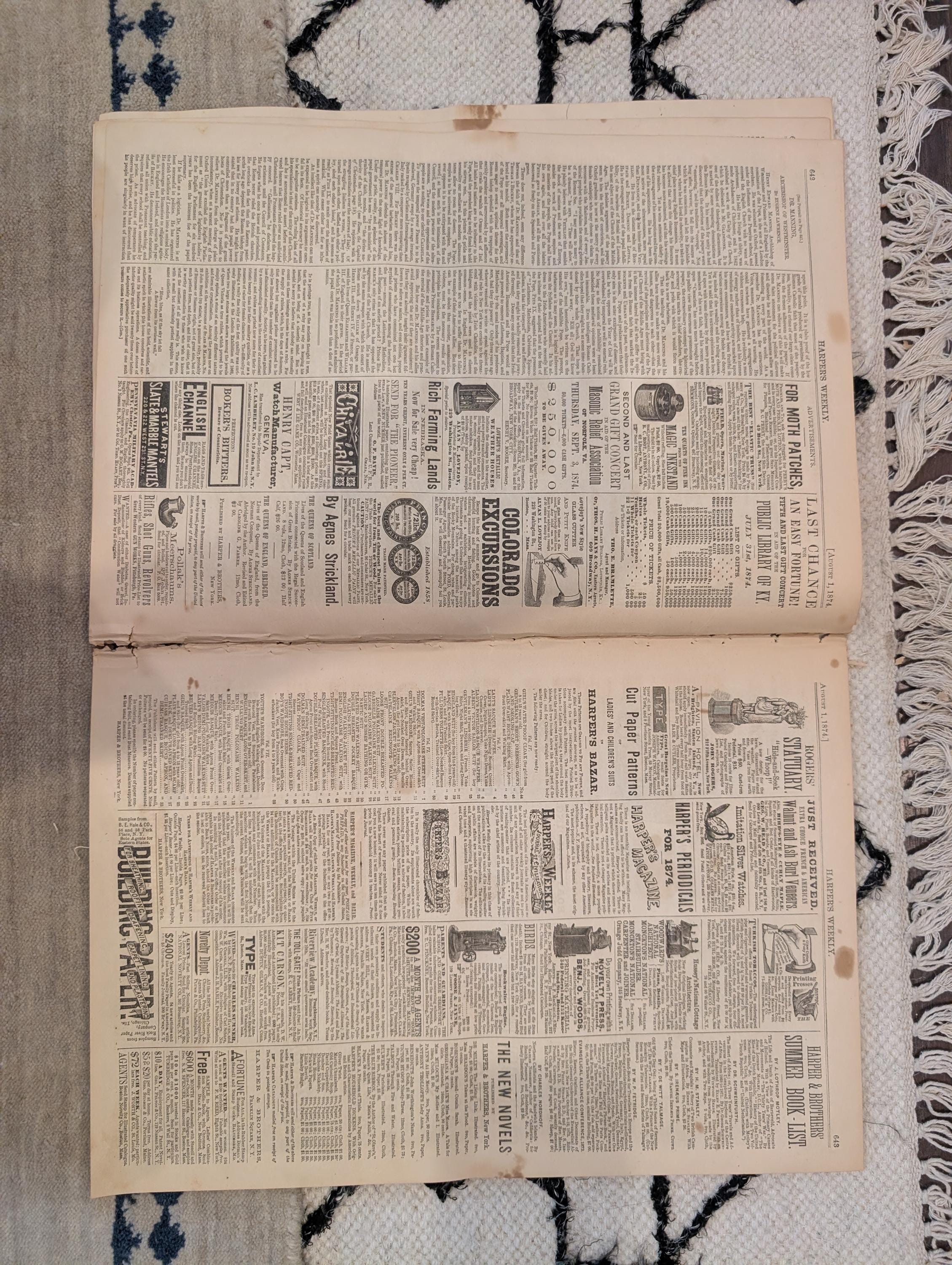 1874 Chicago Burnt District Panorama, College Regatta, Nast — Aug 1