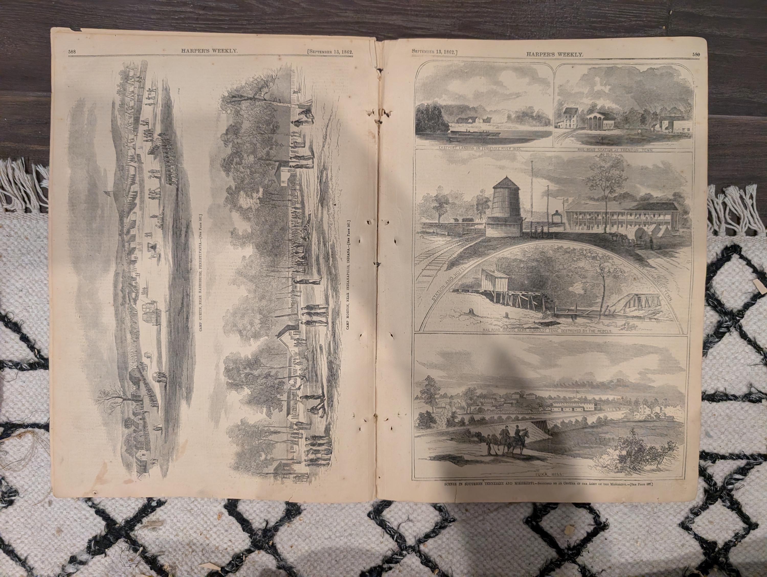 Harper’s Weekly September 13 1862 – Major-General Pope, Bull Run Content, Ironclad Navy Centerfold, Maps – Civil War Newspaper