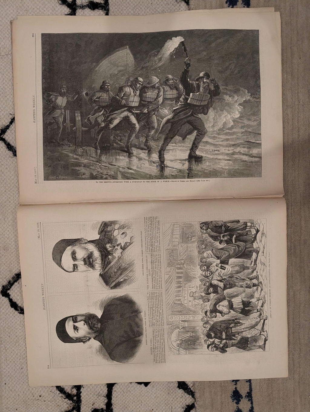1877 Trout Fishing, Shipwreck Rescue, Nast, Russia-Turkey War Views — May 19
