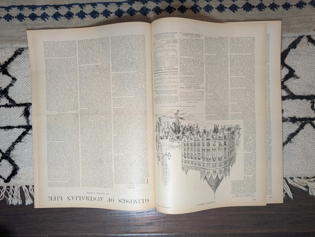1891 Melbourne Australia 8 Views, Central Park Centerfold, Columbian Expo May 2