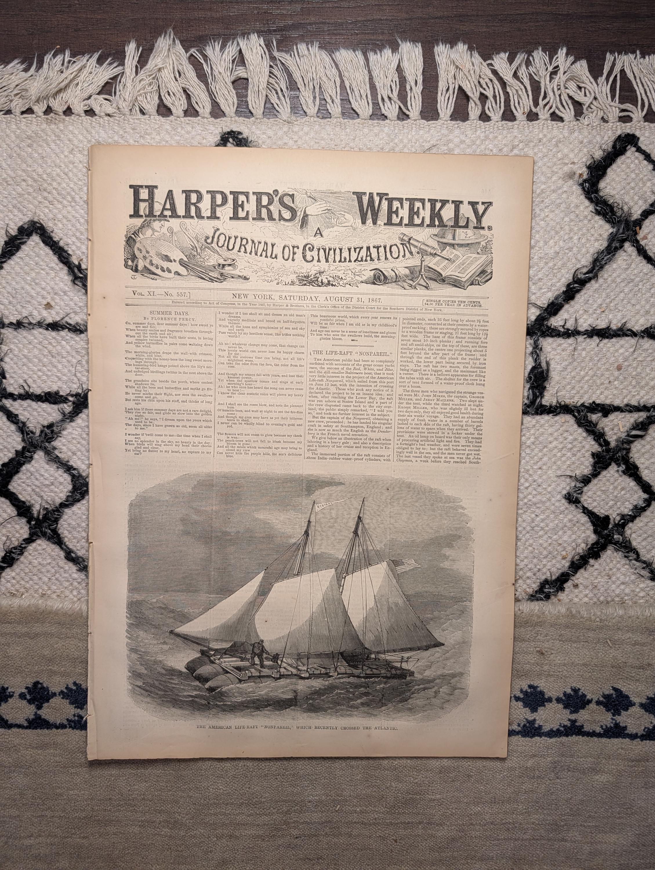 1867 Adirondack Mountains, Brooklyn Bridge Foundation, Sailors Harbor — Aug 31