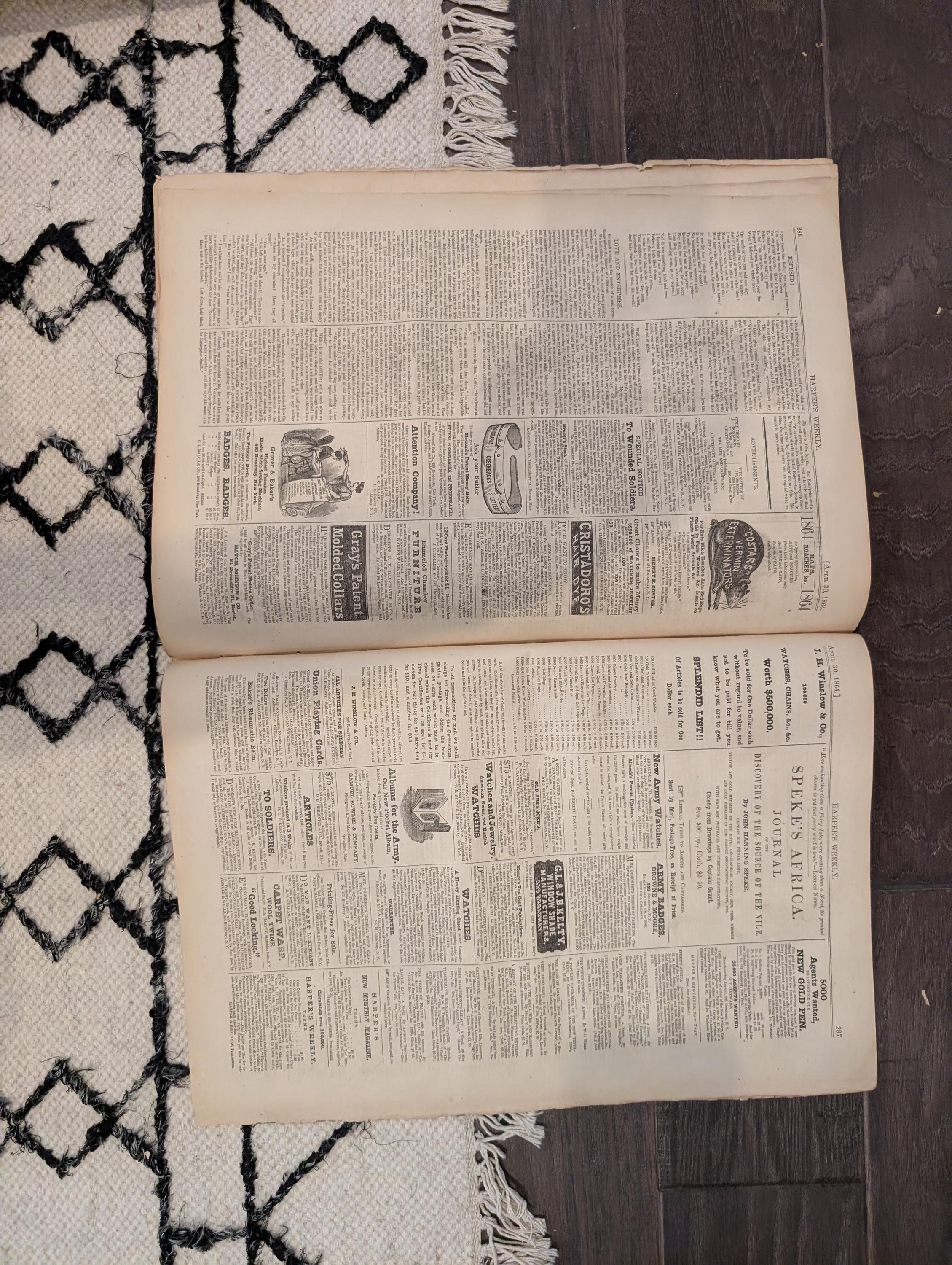 1864 Fort Pillow Massacre Harper's Weekly April 30 Thomas Nast Georgia