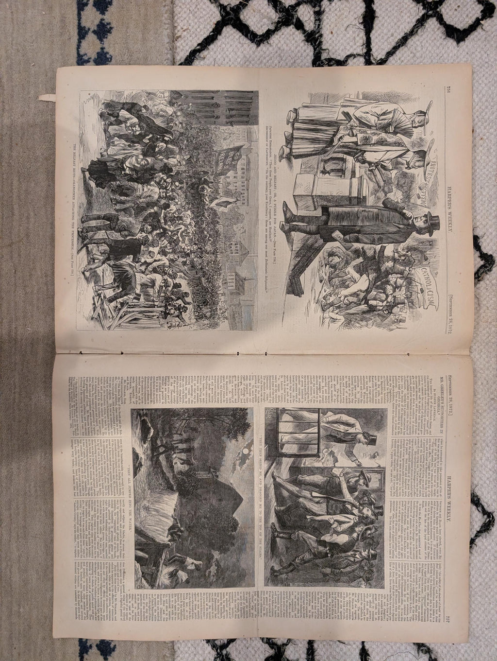 1872 Nast Campaign Key Note Harper's Weekly Sept 28 Greeley Riots