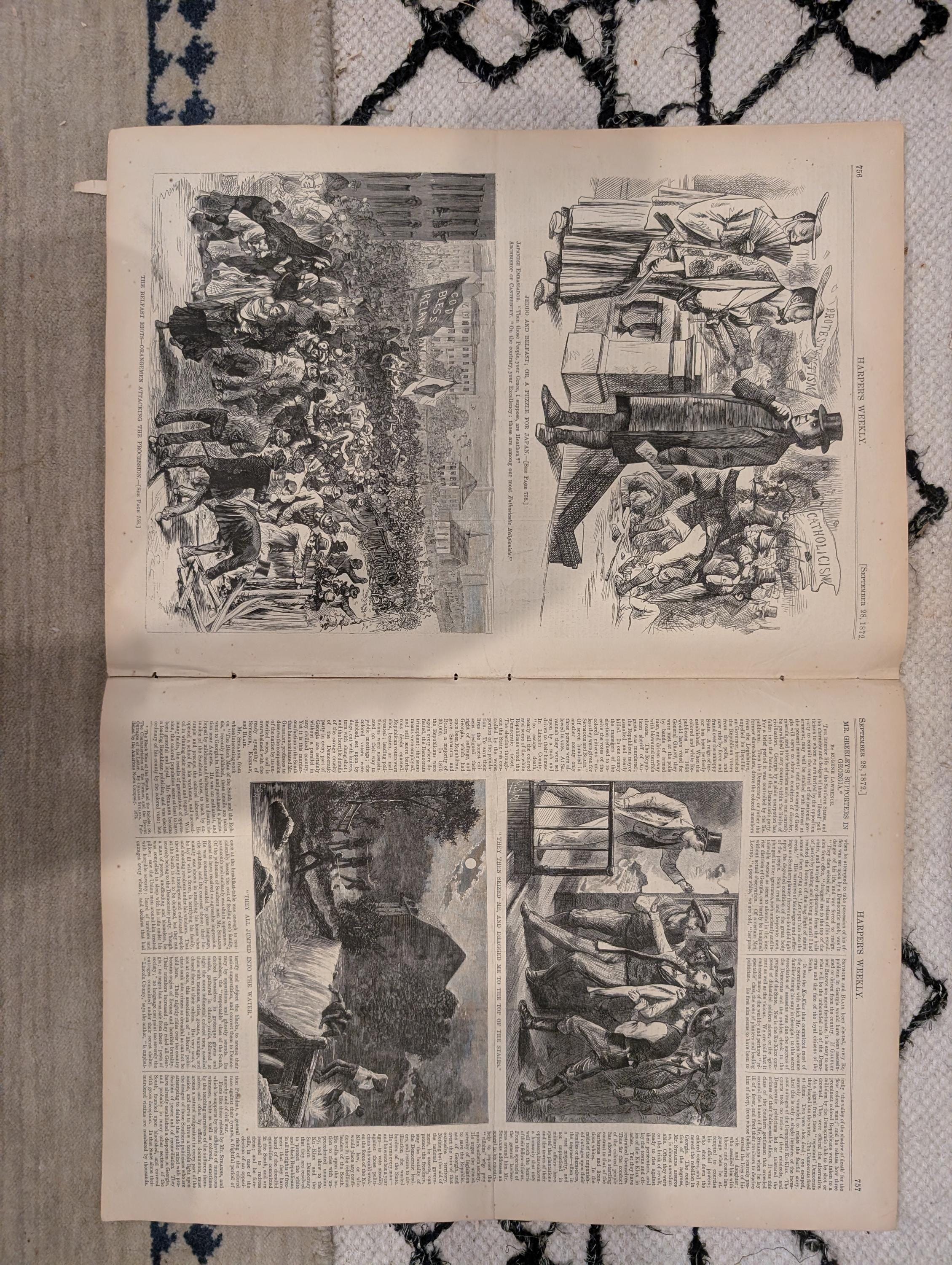 1872 Nast Campaign Key Note Harper's Weekly Sept 28 Greeley Riots