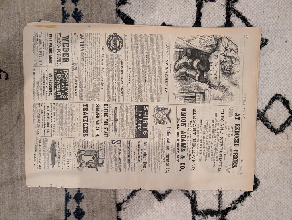 1872 Carpenters Hall Harper's Weekly July 13 Thomas Nast Johann Strauss