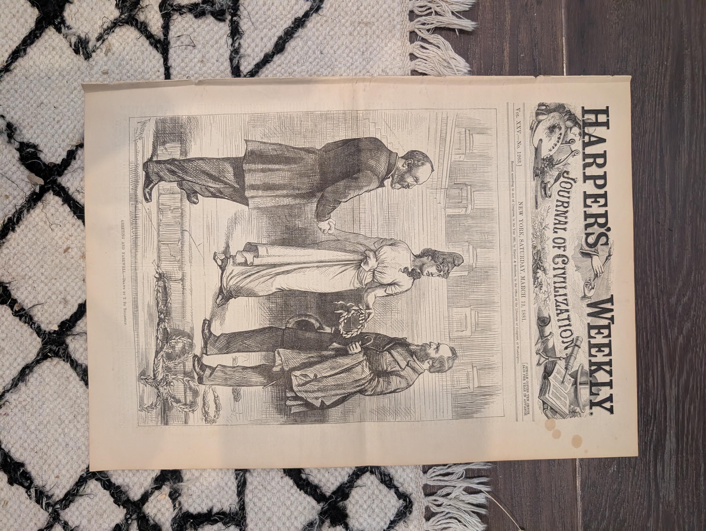 1881 Garfield Inauguration, Hayes Farewell, Nast Citizen Soldier, Vet College — Mar 12