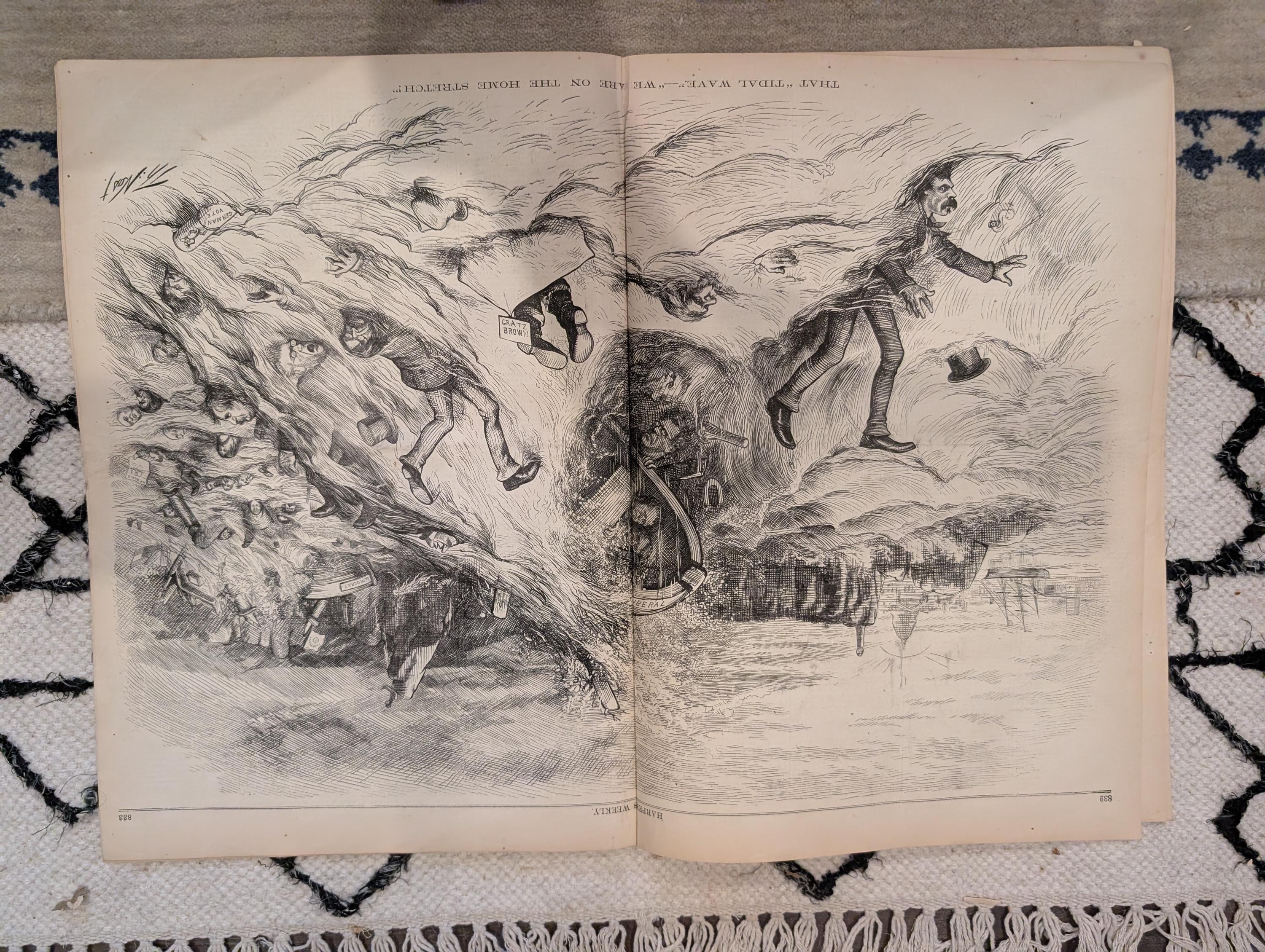 1872 Nast Brave Deserves Fair Harper's Weekly Oct 26 Election Seward