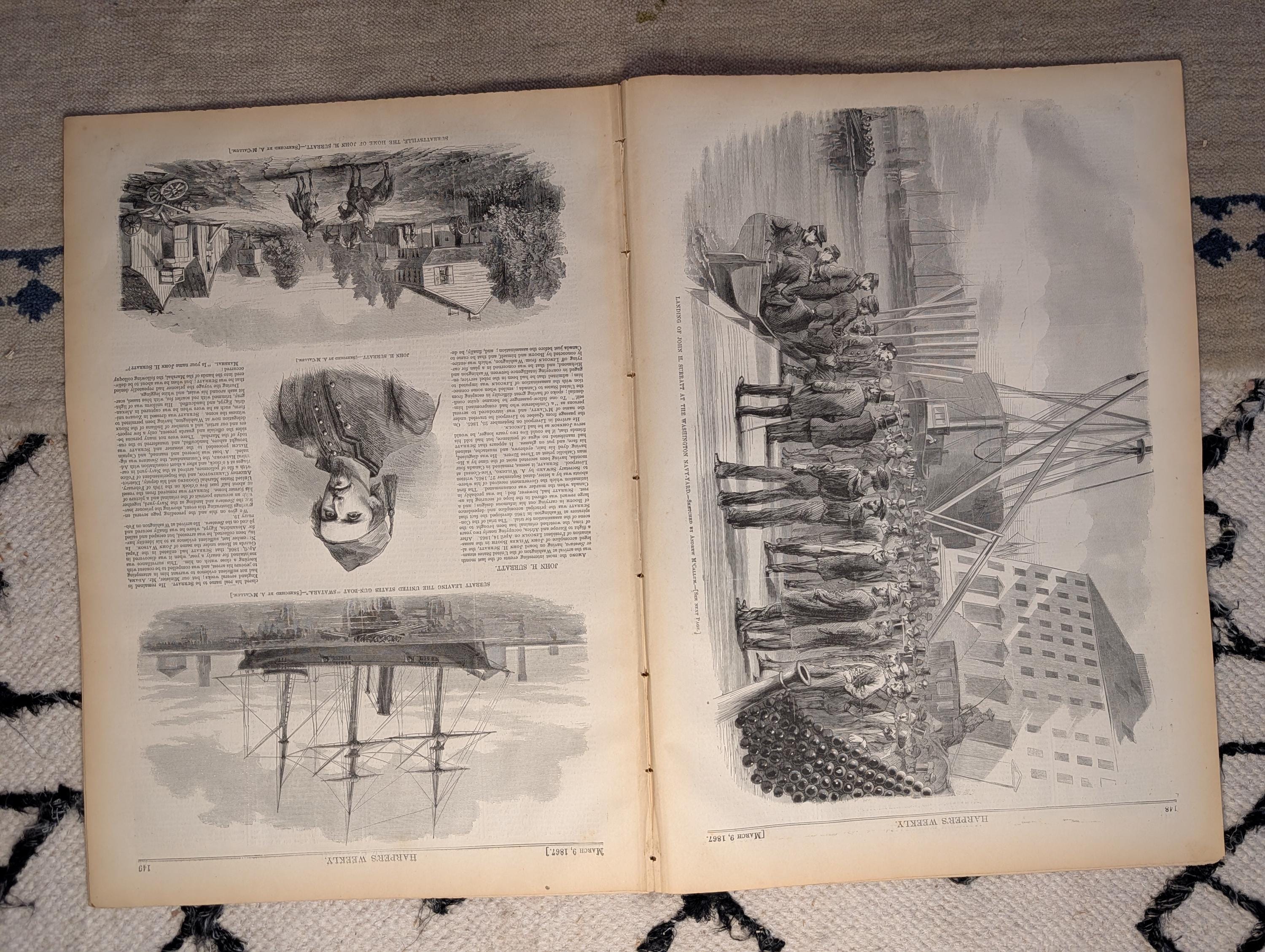 1867 New Orleans "Crescent City" Seven-Scene Double-Page Centerfold — Mar 9