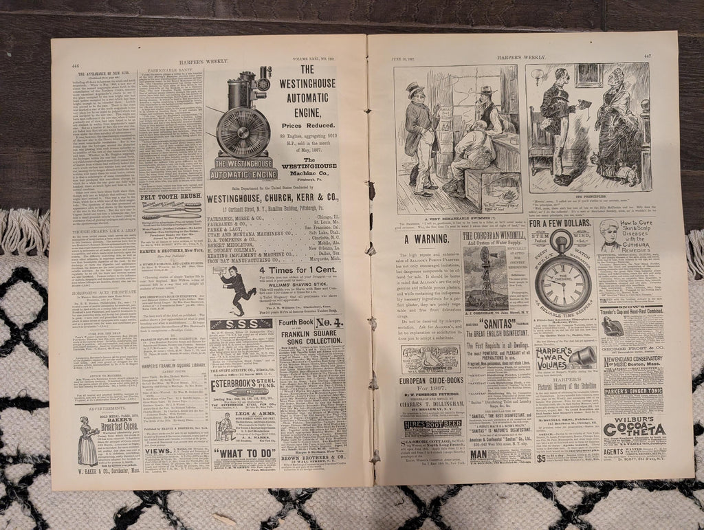Harper’s Weekly — June 18, 1887 — ACTORS’ MONUMENT, Frederic Remington Horse Racing, Princeton College Centerfold, Queen Victoria Portraits