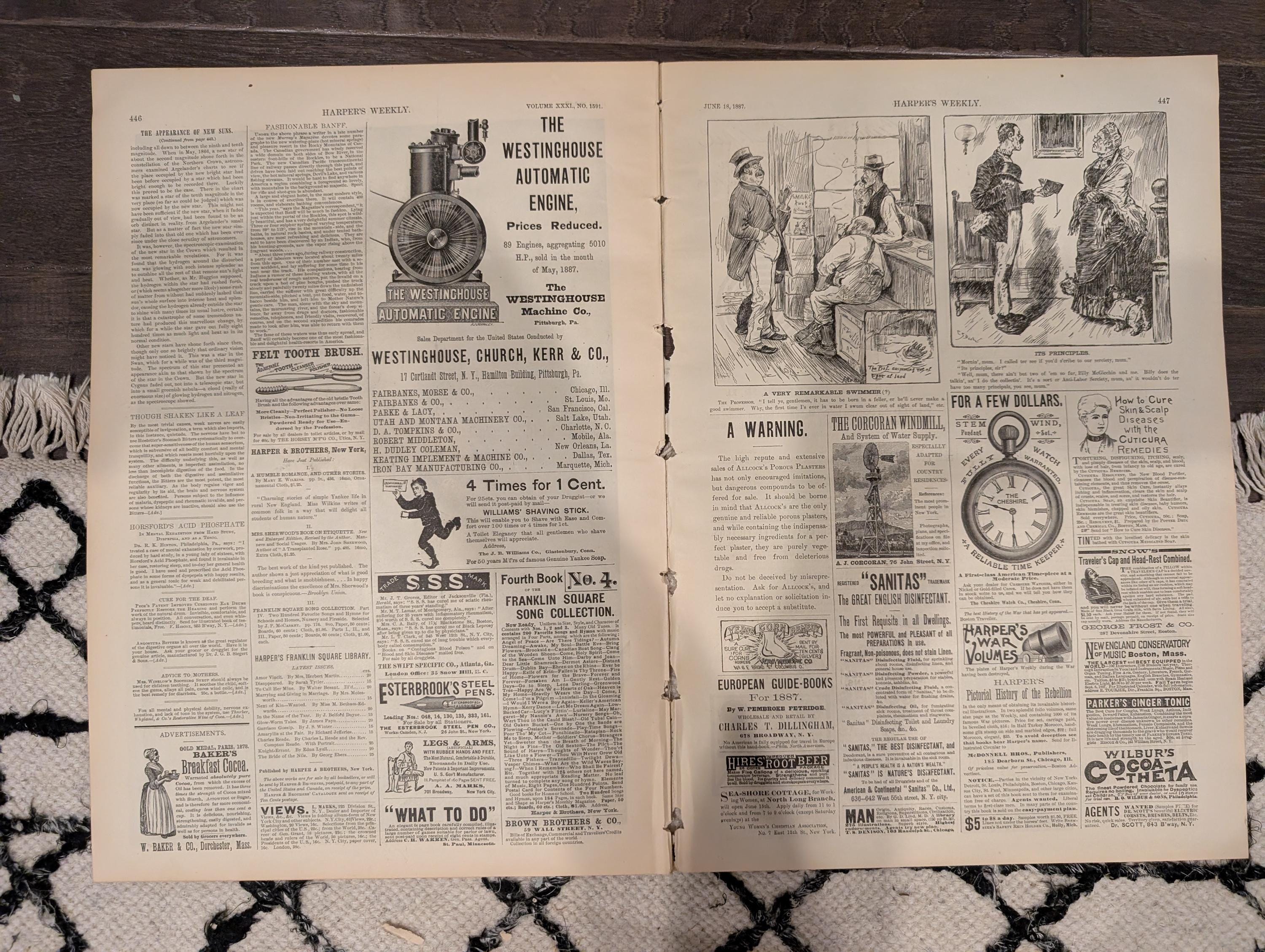 Harper’s Weekly — June 18, 1887 — ACTORS’ MONUMENT, Frederic Remington Horse Racing, Princeton College Centerfold, Queen Victoria Portraits