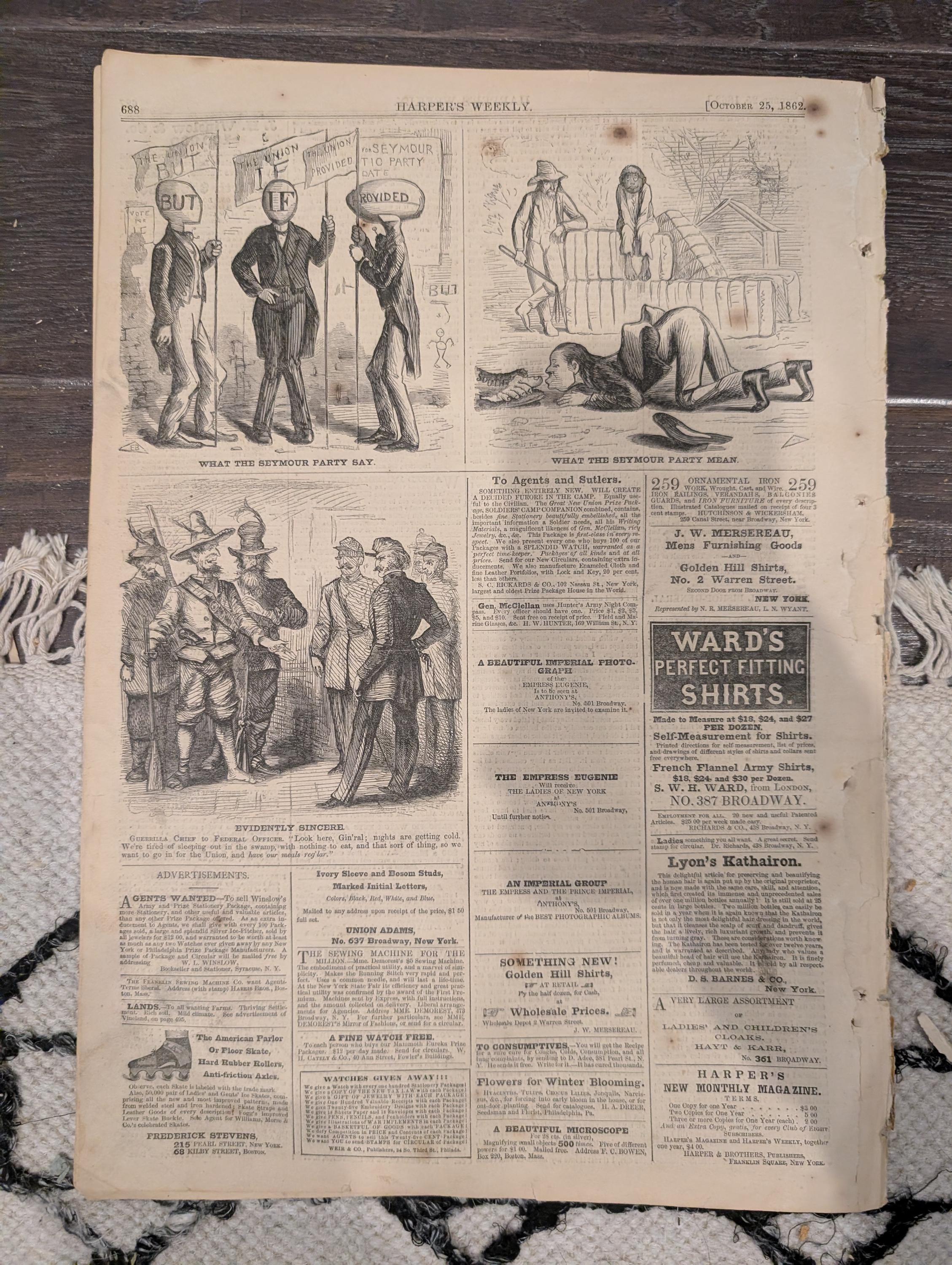 Harper’s Weekly – October 11, 1862 • Battle of Antietam Centerfold • Lincoln Proclamation • South Mountain Map