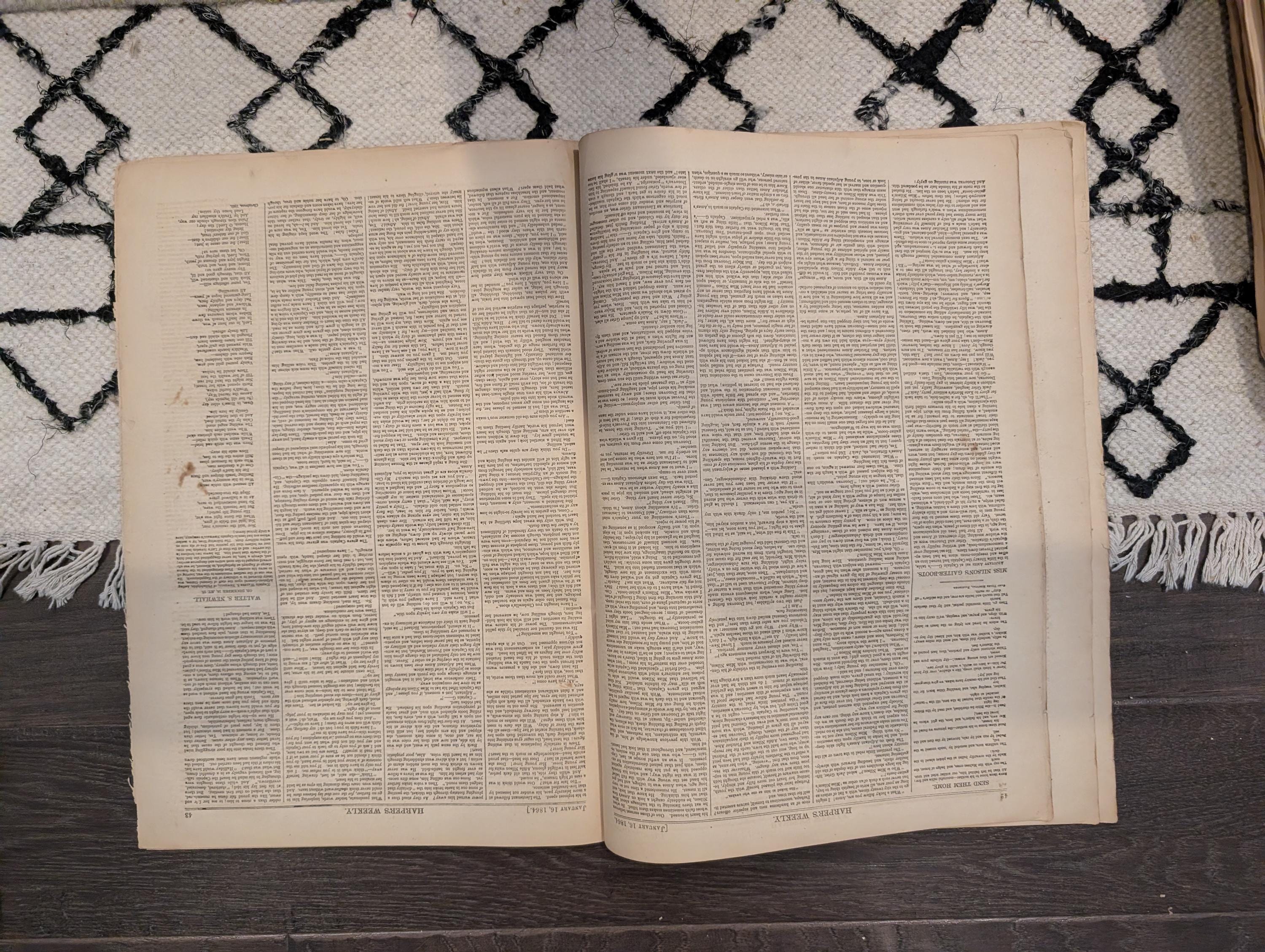 Harper's Weekly 1864 Averill's Raid Jan 16 Army of the Potomac Centerfold