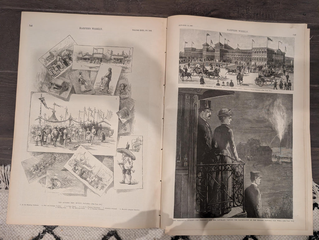 Harper’s Weekly – November 12, 1887 – Arrested on Arrival • Saginaw Logging Centerfold • London’s “Old Cheshire Cheese” • Jenny Lind & Potte