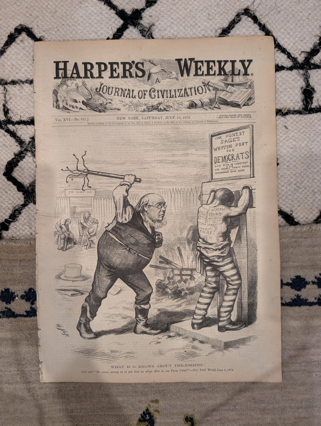 1872 Carpenters Hall Harper's Weekly July 13 Thomas Nast Johann Strauss