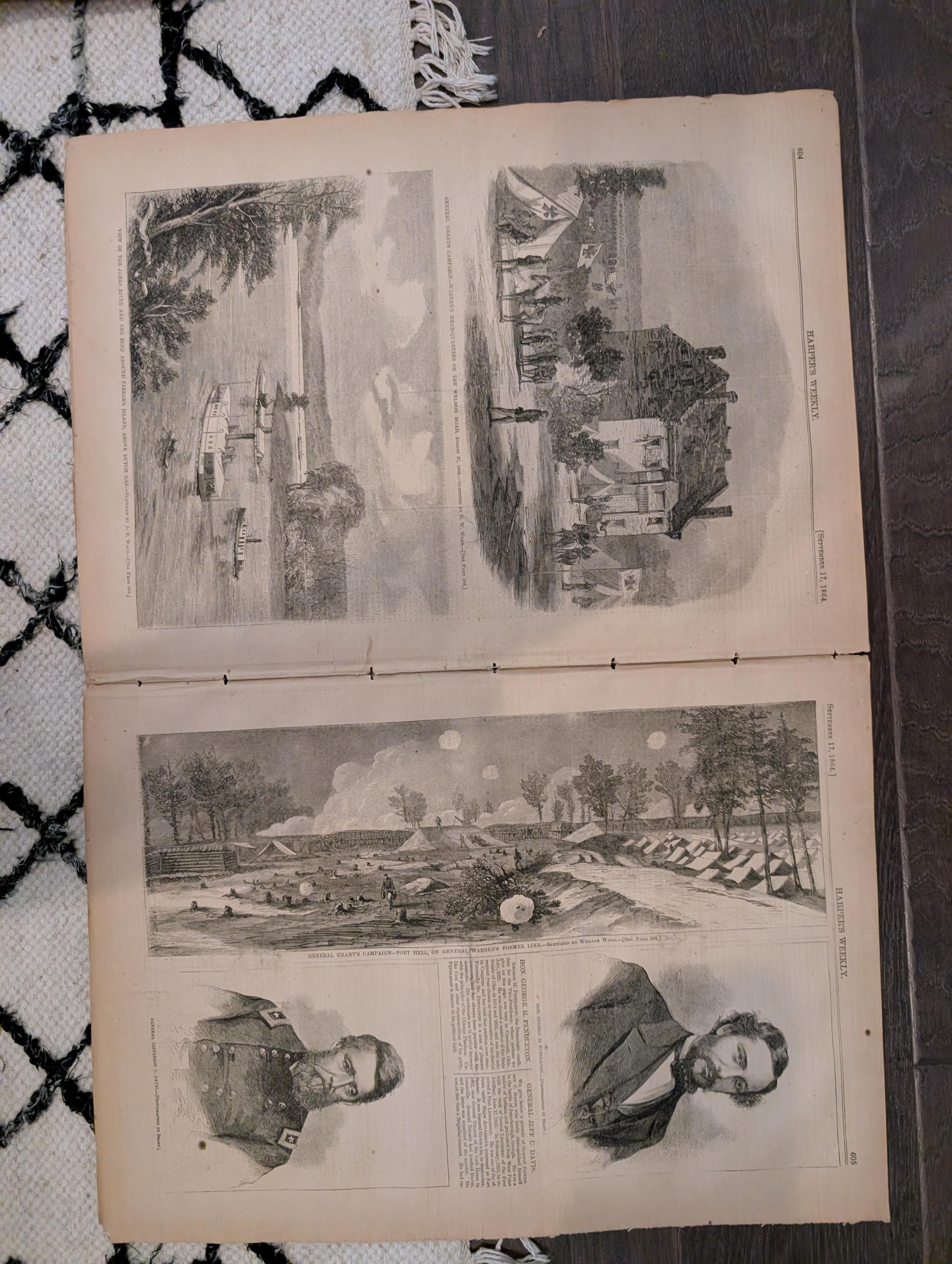 1864 George McClellan Harper's Weekly September 17 Admiral Farragut Mobile Bay