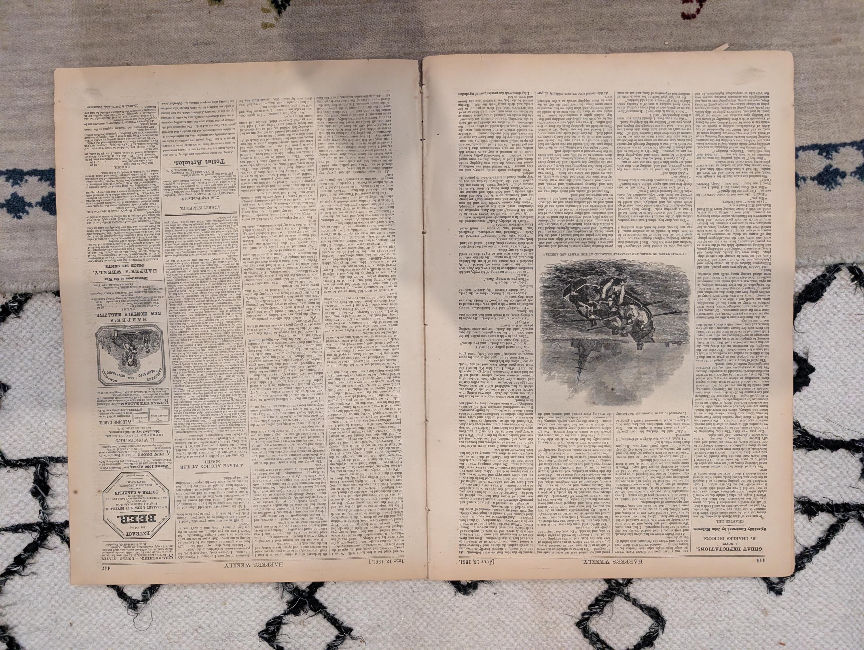 1861 Slave Auction Winslow Homer Harper's Weekly July 13 Lincoln Cabinet