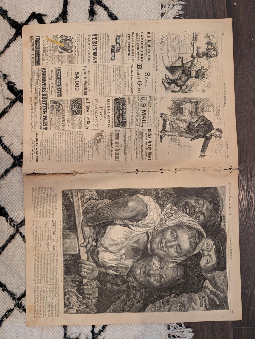 1874 Boss Tweed in Prison, Battle of Trafalgar, Nast Centerfold — Nov 14