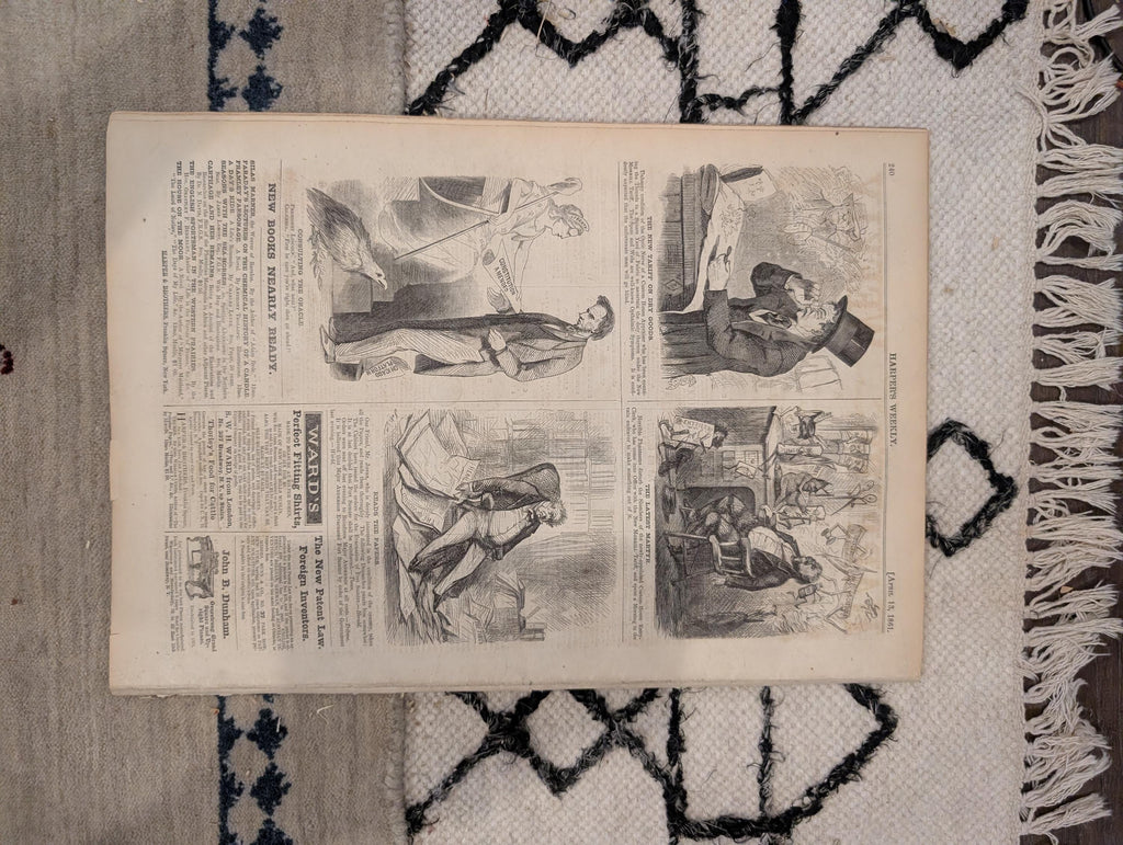 1861 Civil War Fort Pickens Harper's Weekly April 13 Lincoln Dickens