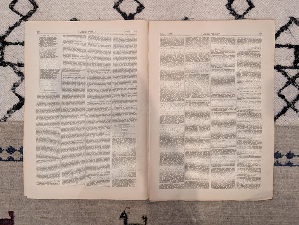 1877 Hayes & First Lady Portraits, Nast, White House, Polar Bears — Mar 17