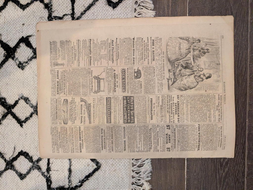 Harper's Weekly 1864 William T. Sherman March 12 Slaves Succoring Union Officers