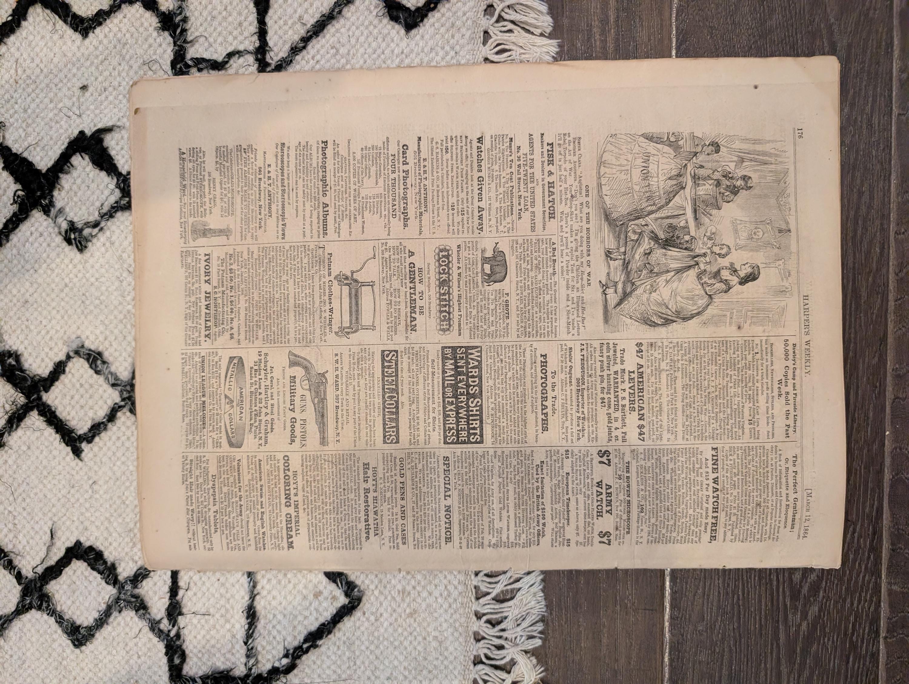 Harper's Weekly 1864 William T. Sherman March 12 Slaves Succoring Union Officers