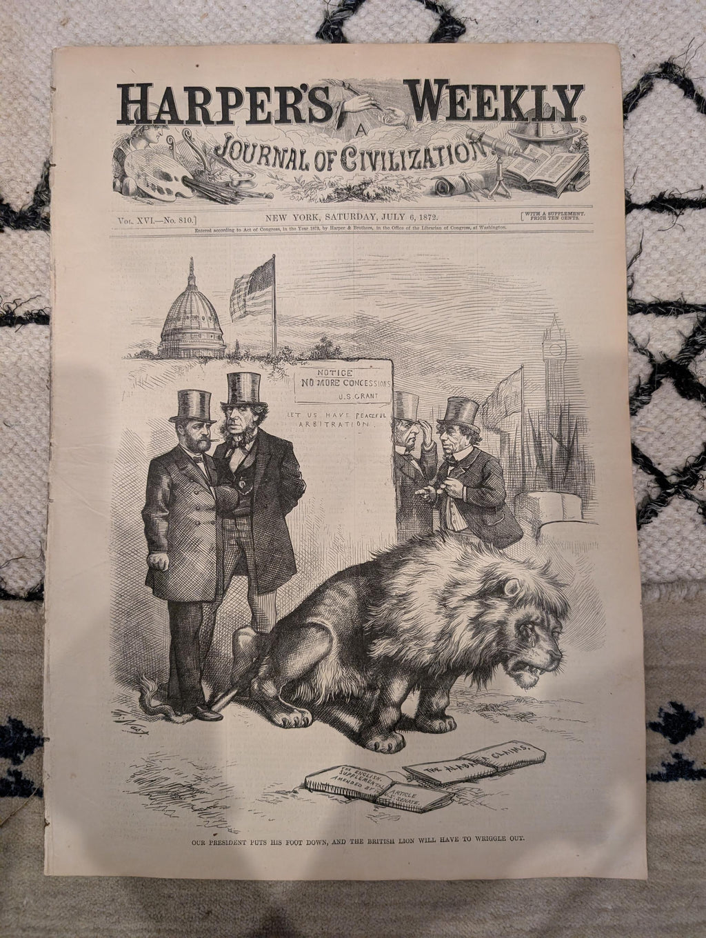 1872 Central Synagogue NYC Harper's Weekly July 06 Winslow Homer Making Hay