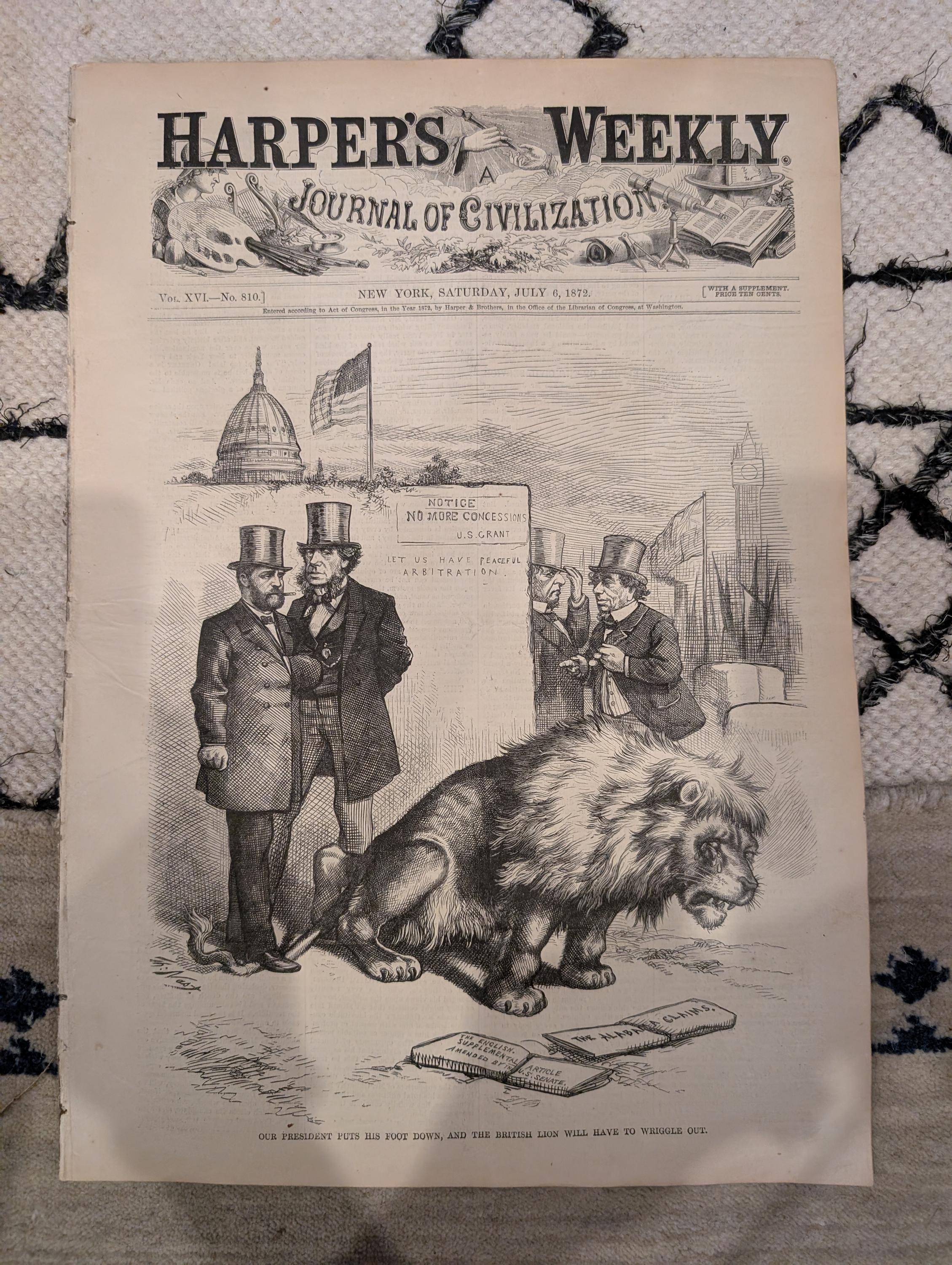 1872 Central Synagogue NYC Harper's Weekly July 06 Winslow Homer Making Hay
