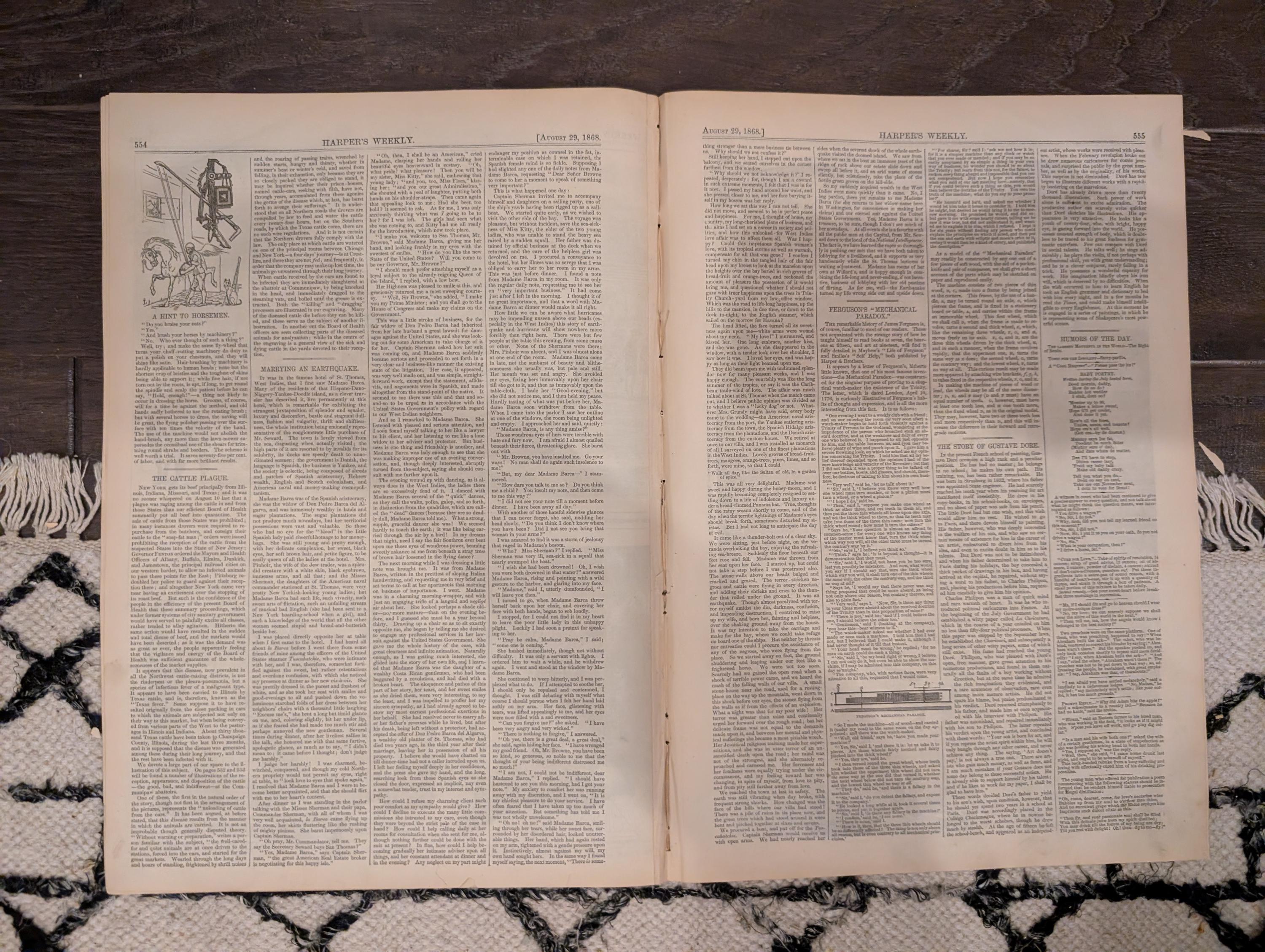 Harper’s Weekly – August 29, 1868 – Thaddeus Stevens Death • Cattle Plague • Methodist Camp Meeting • Shipwreck