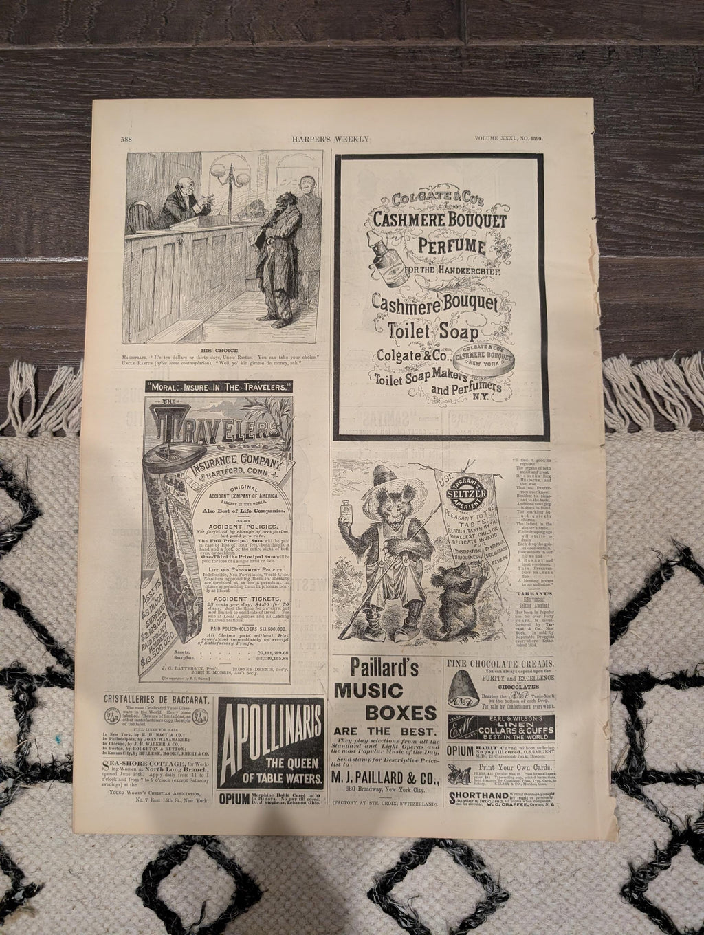Harper’s Weekly – August 13, 1887 – Packing Peaches, March to Peekskill, New Hampshire Coast, Newfoundland Bait Fishing – Complete Issue