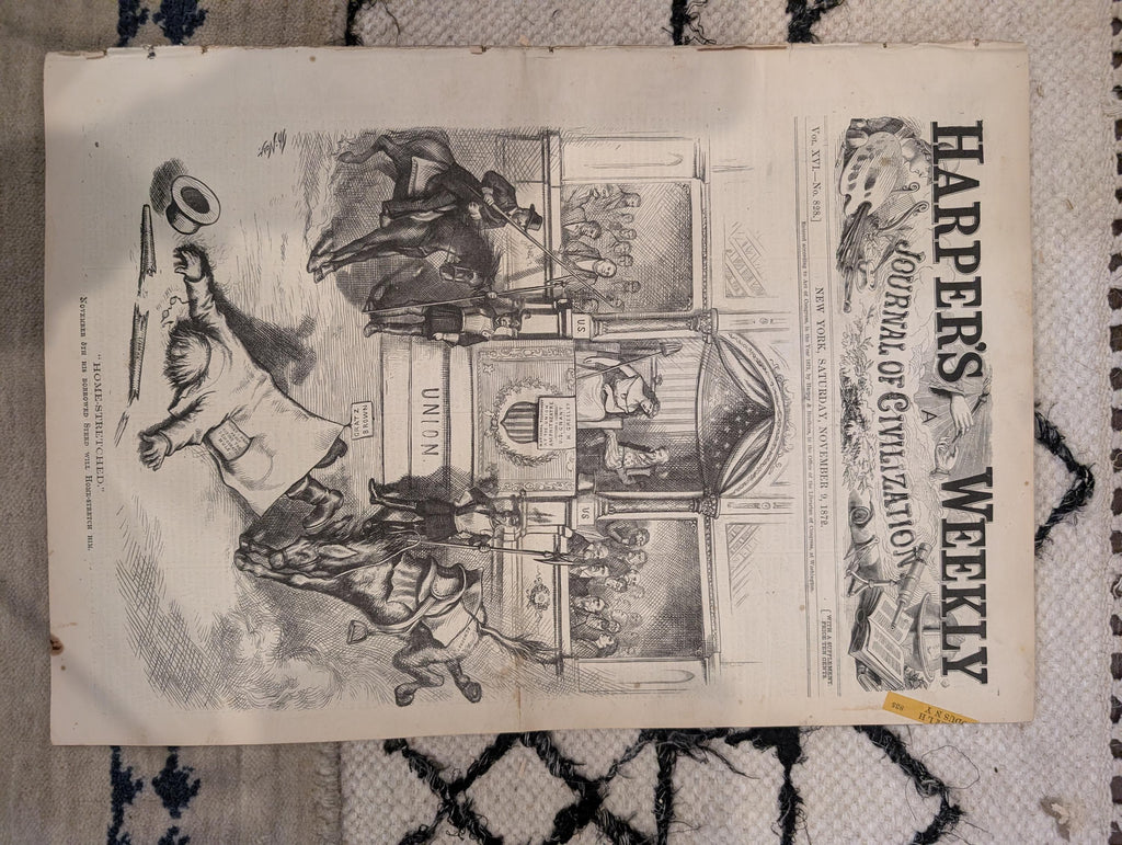 1872 Nast Ship of State Harper's Weekly Nov 09 Election Centerfold