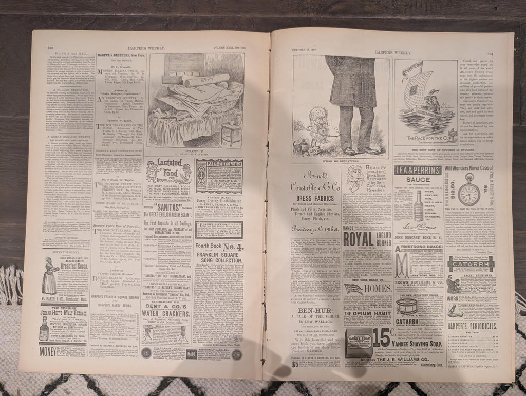 Harper’s Weekly – October 15, 1887 | Bar Harbor Centerfold, Presidential Tour, G.A.R., Munich Oktoberfest