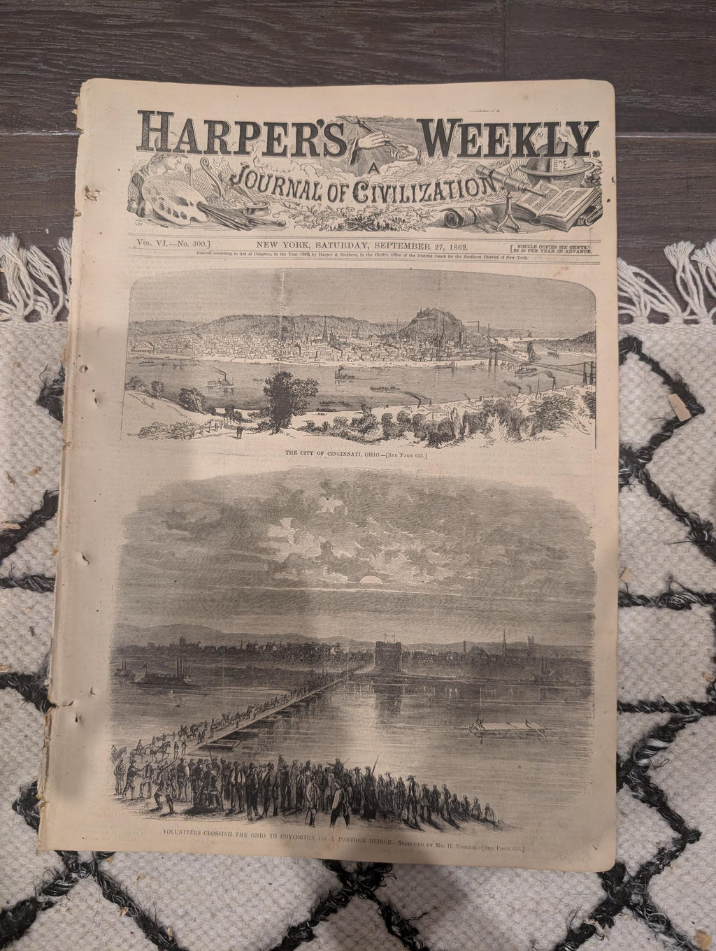 Harper’s Weekly — September 27, 1862 — Rebel Occupation of Frederick & Hagerstown, Maryland + Cincinnati Views