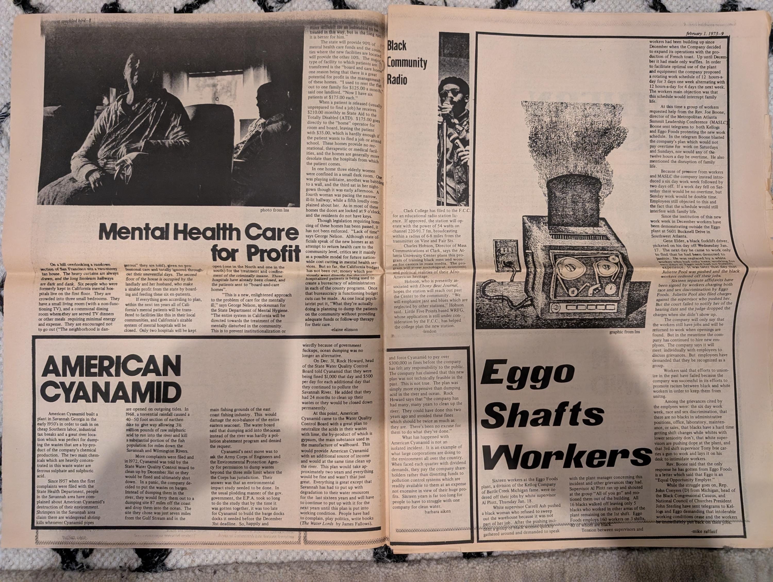 The Great Speckled Bird | February 1, 1973 | Underground Newspaper | Charley Pride Interview, Vietnam War, Abortion Rights, Bo Diddley
