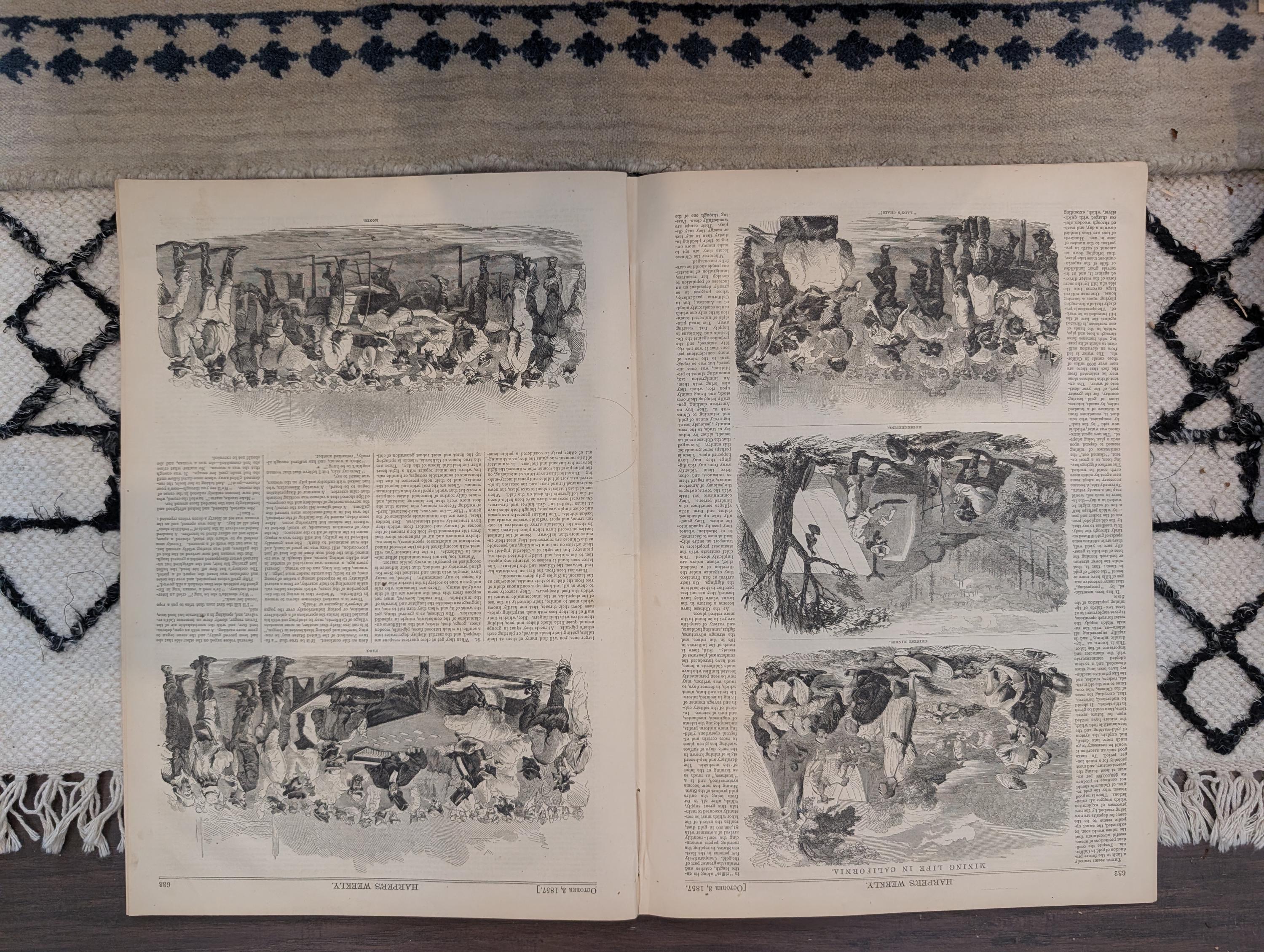 1857 California Mining Life Harper's Weekly October 03 Central America Wreck
