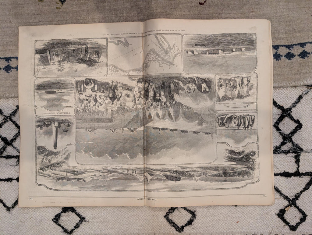 1861 Slave Map of Georgia Harper's Weekly Dec 14 Tybee Island Stone Fleet