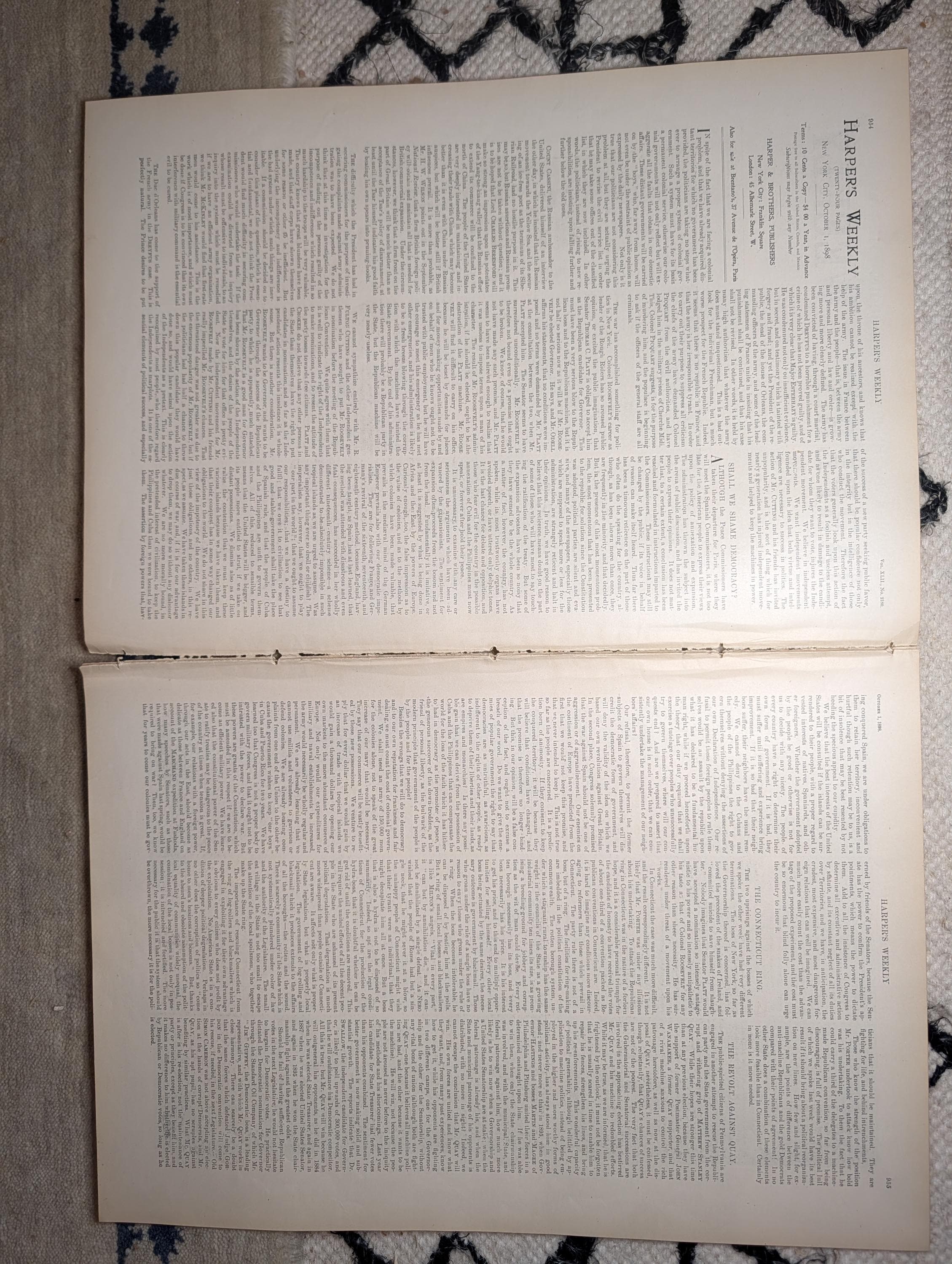 1898 Puerto Rico Peace & Flag of Truce, Klondike Winter, Wilhelmina — Oct 1